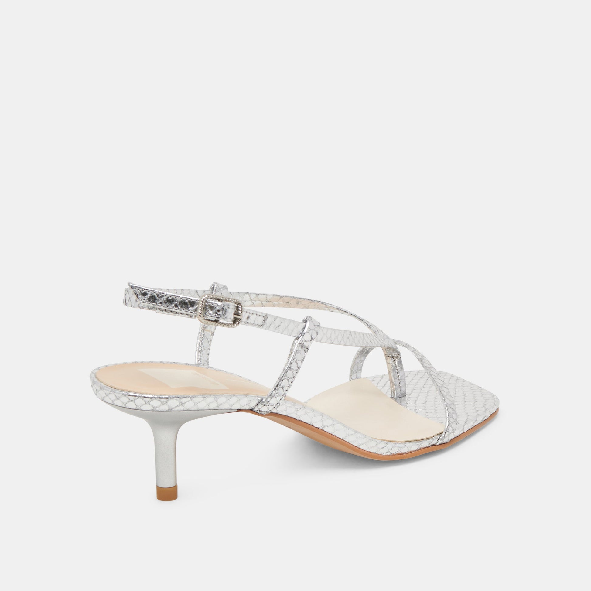 LAURY HEELS SILVER EMBOSSED LEATHER
 – Dolce Vita