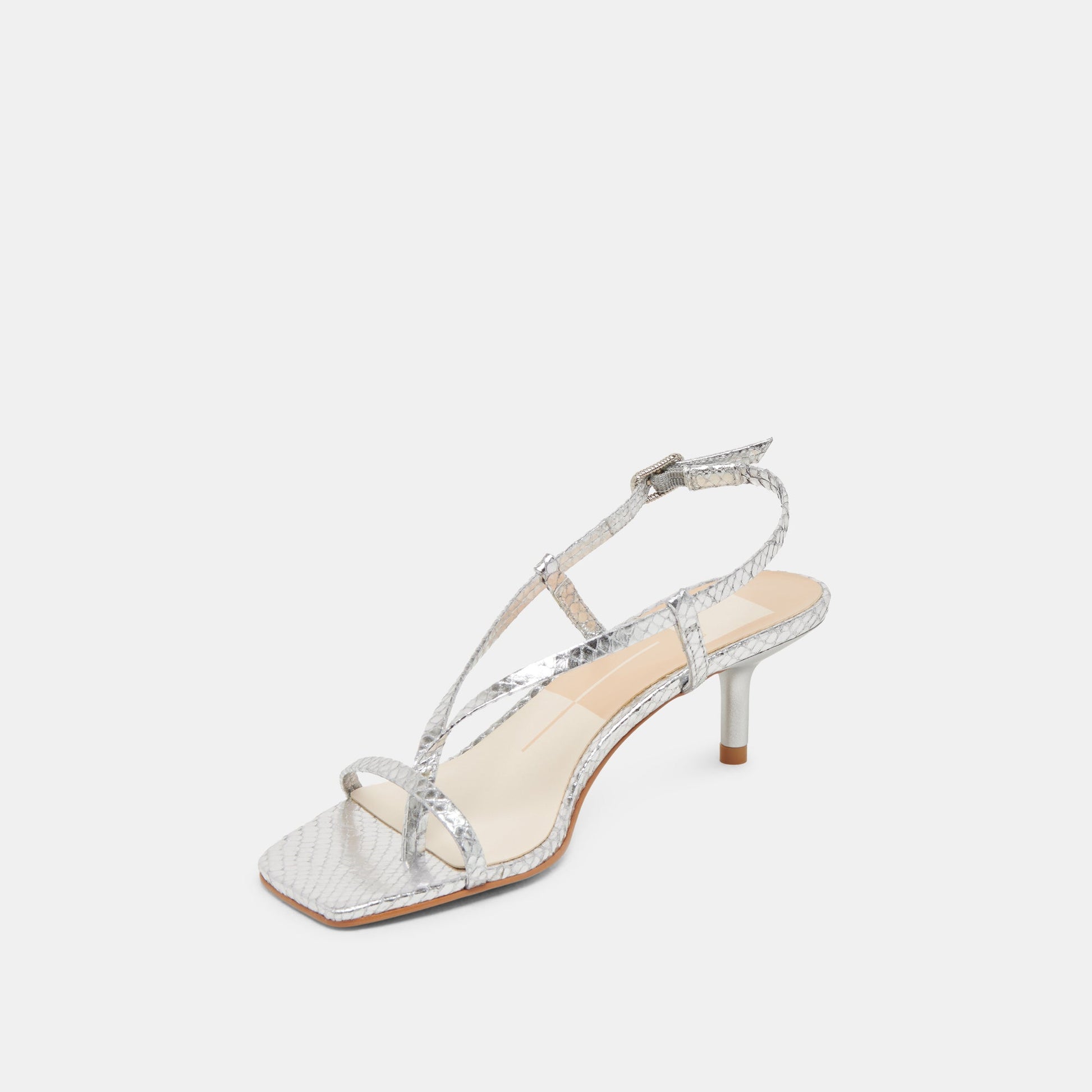 LAURY HEELS SILVER EMBOSSED LEATHER
 – Dolce Vita