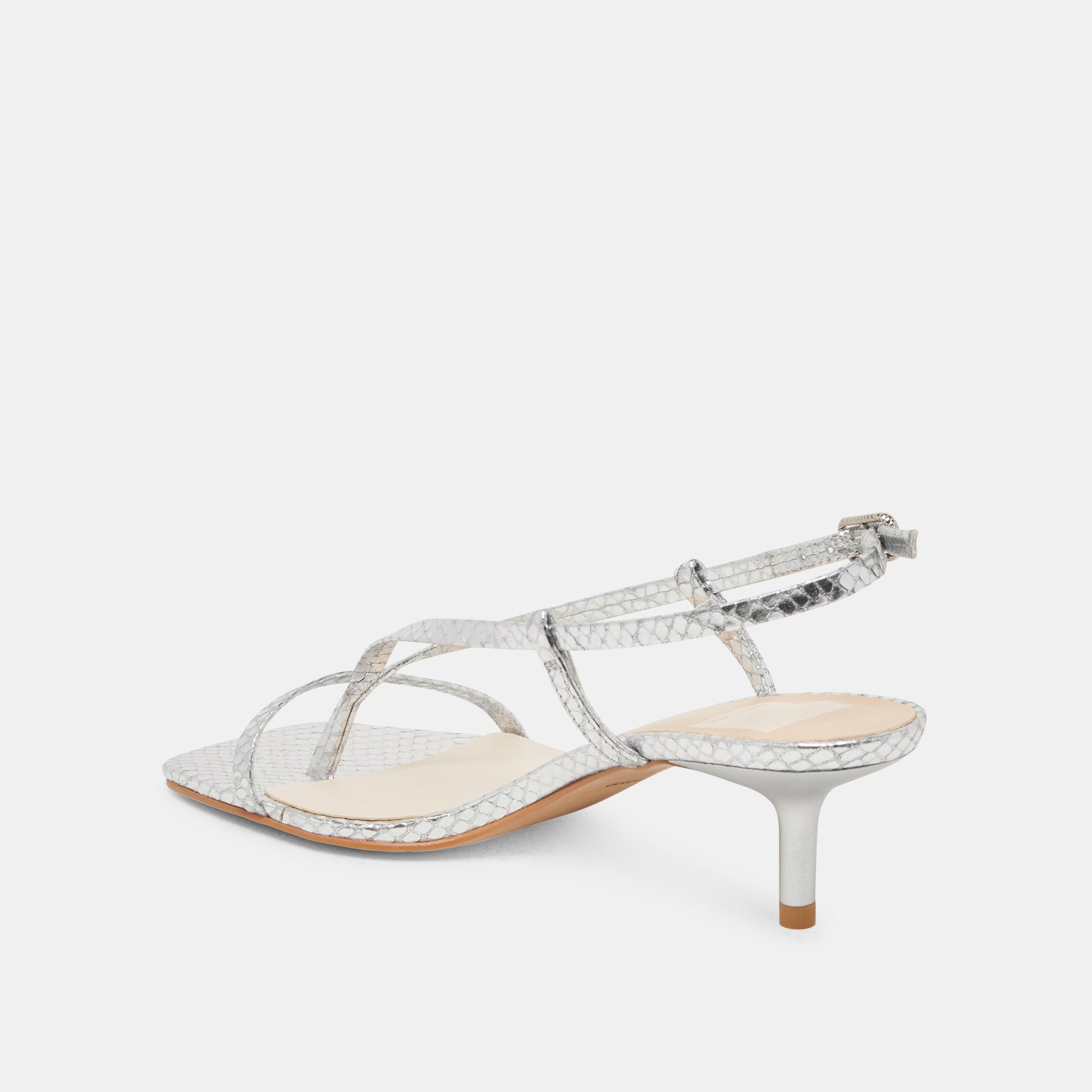 LAURY HEELS SILVER EMBOSSED LEATHER
 – Dolce Vita