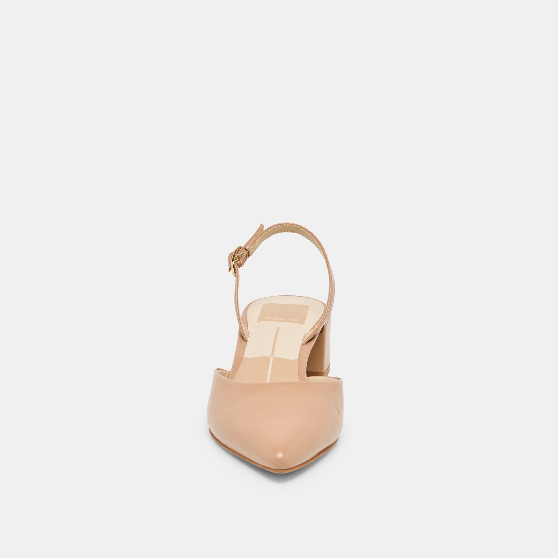 Carel Lt Tan Crinkle Patent Leather Heels