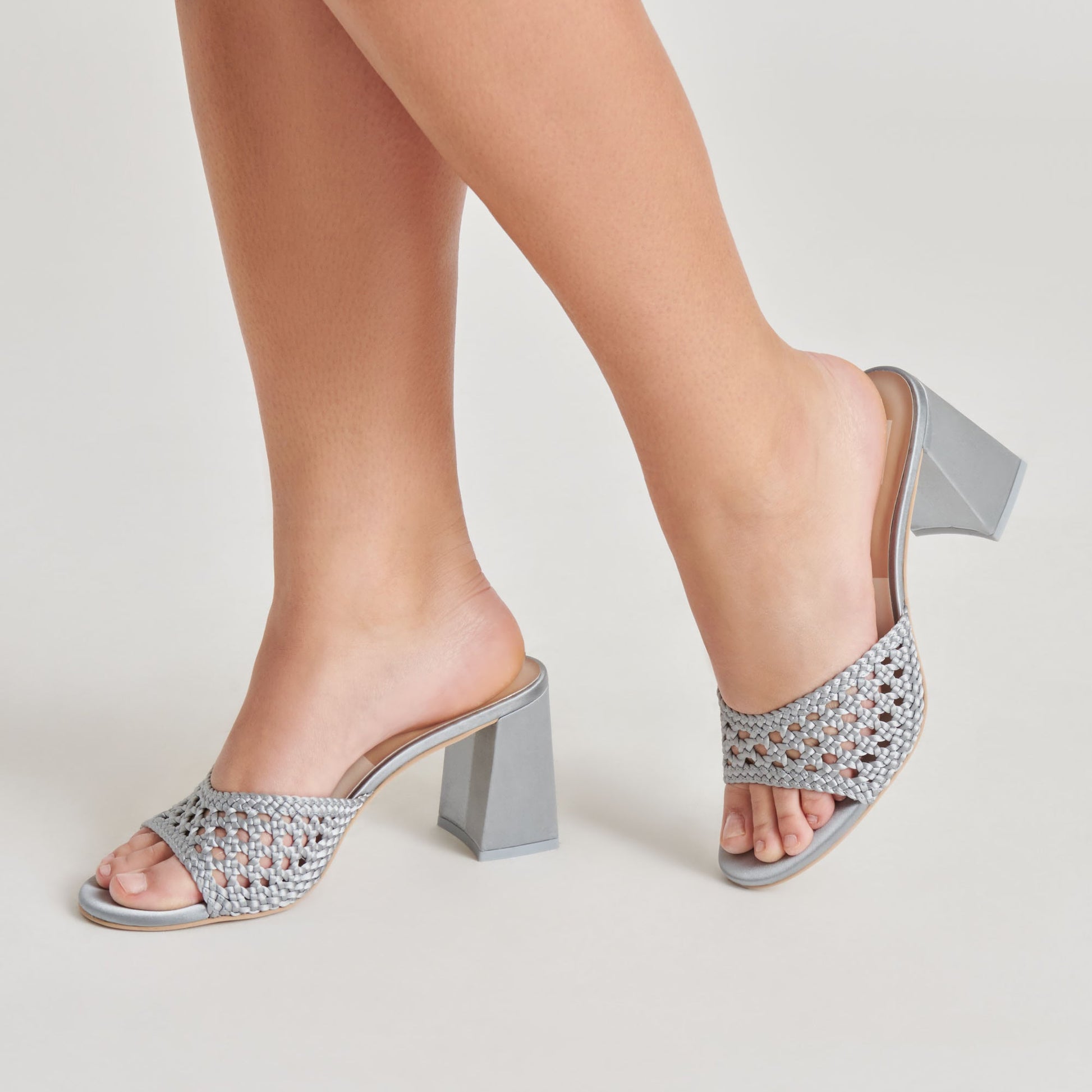 MARGOE HEELS LIGHT BLUE WOVEN SATIN
 – Dolce Vita