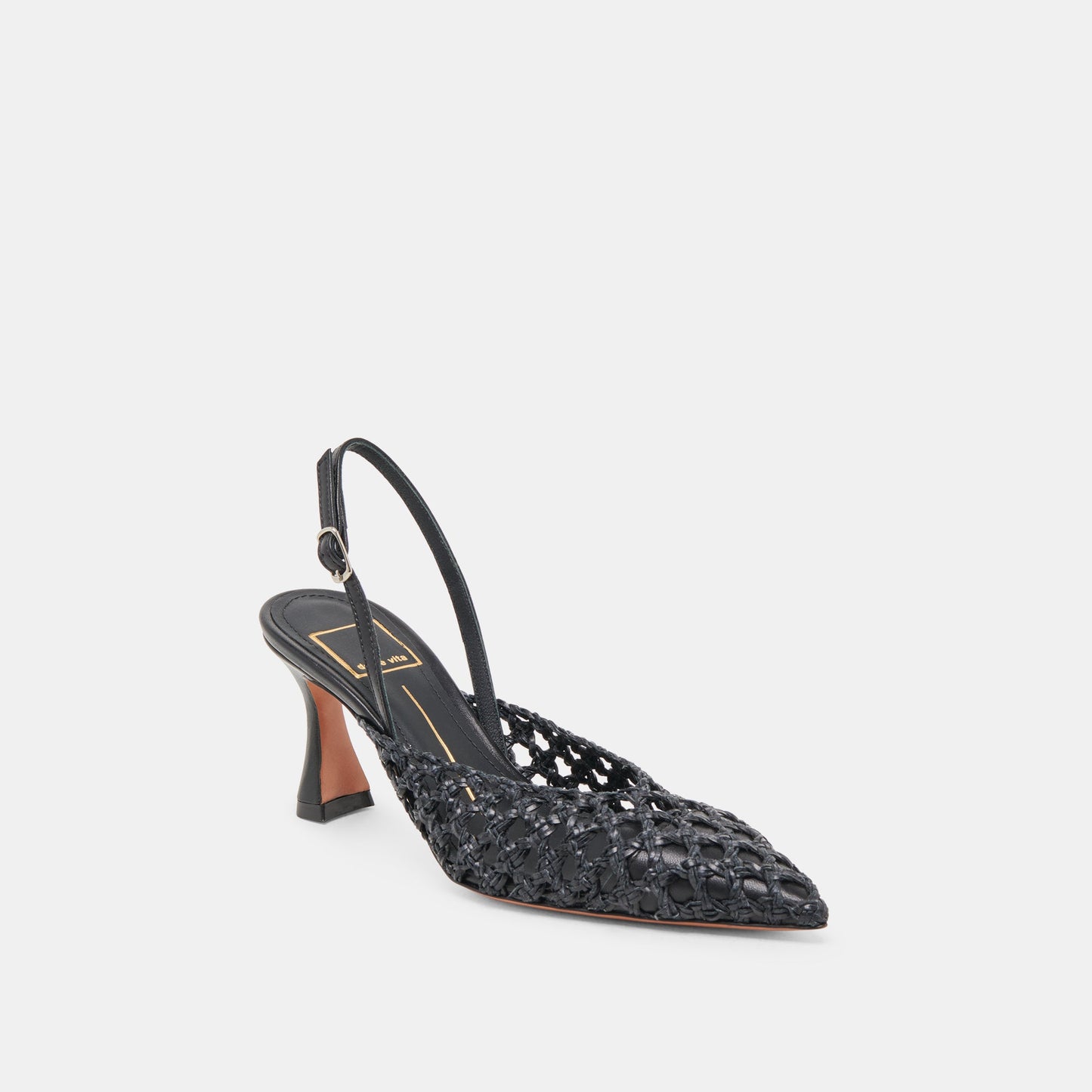 GLORIA HEELS BLACK WOVEN
 – Dolce Vita
