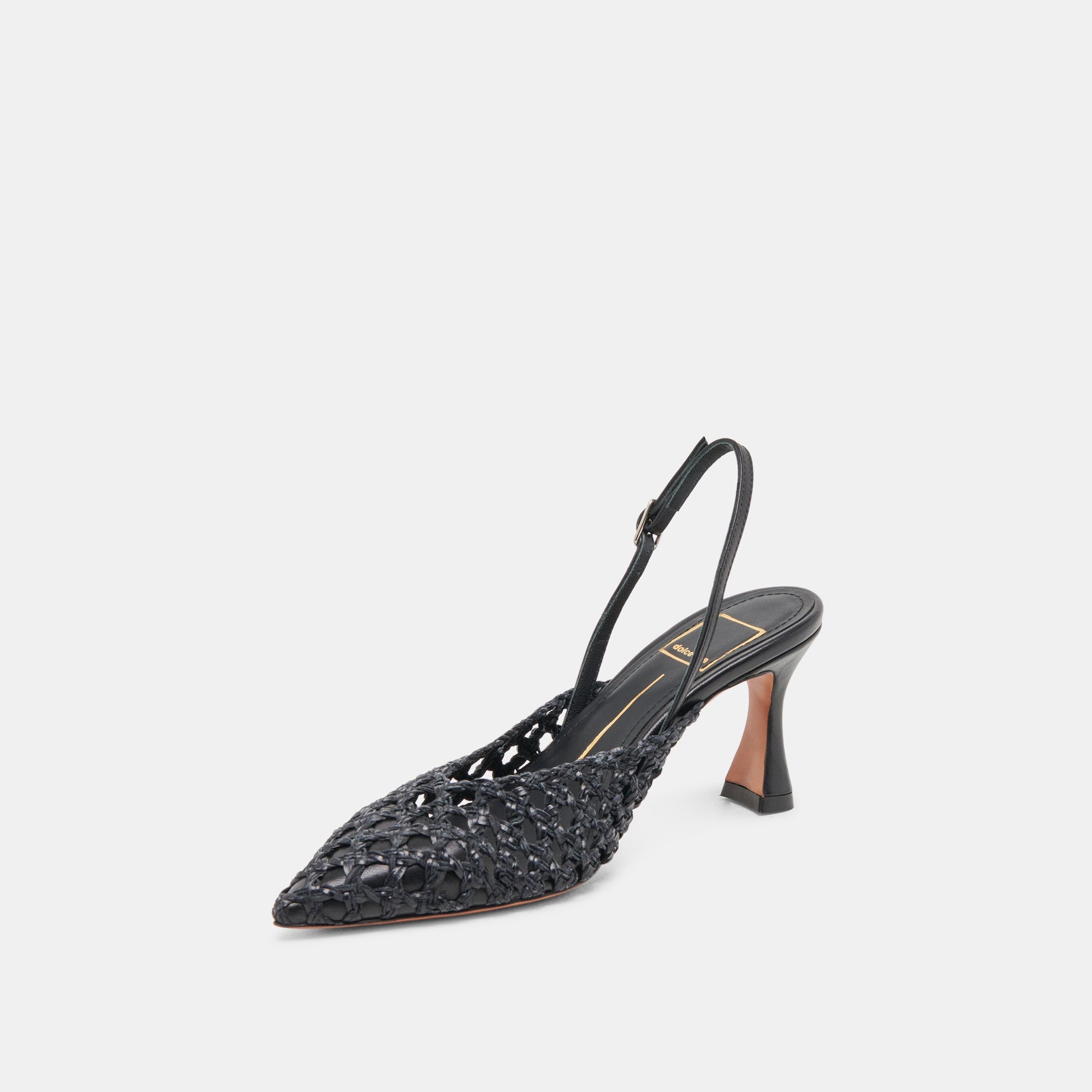 GLORIA HEELS BLACK WOVEN
 – Dolce Vita