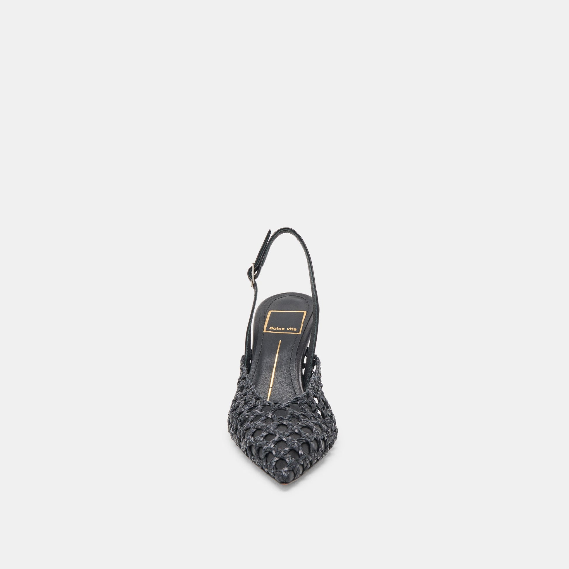 GLORIA HEELS BLACK WOVEN
 – Dolce Vita
