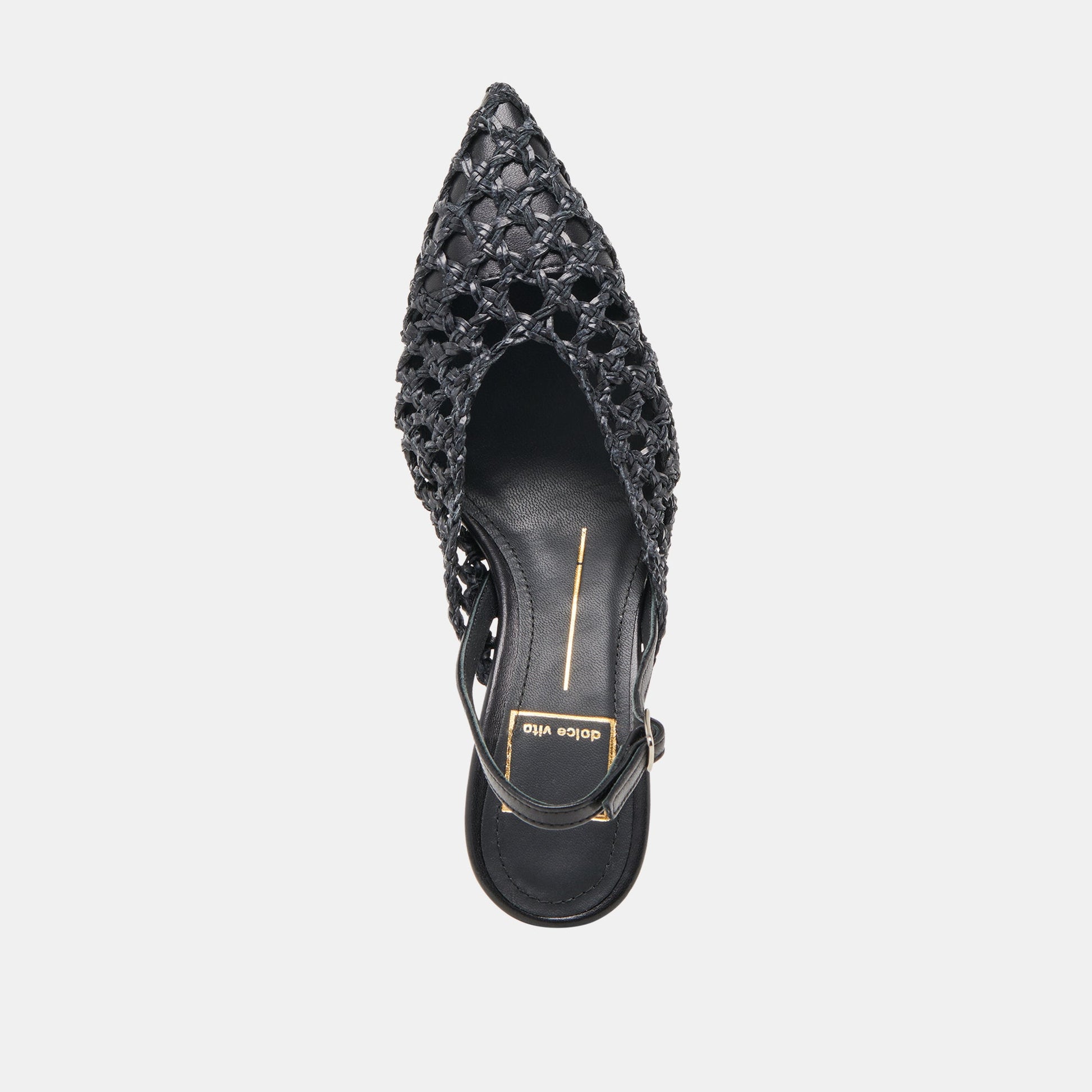 GLORIA HEELS BLACK WOVEN
 – Dolce Vita