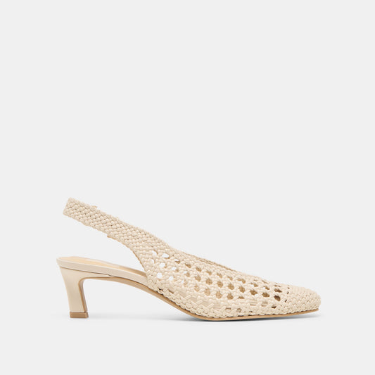 Fawne Creme Woven Stella Heels