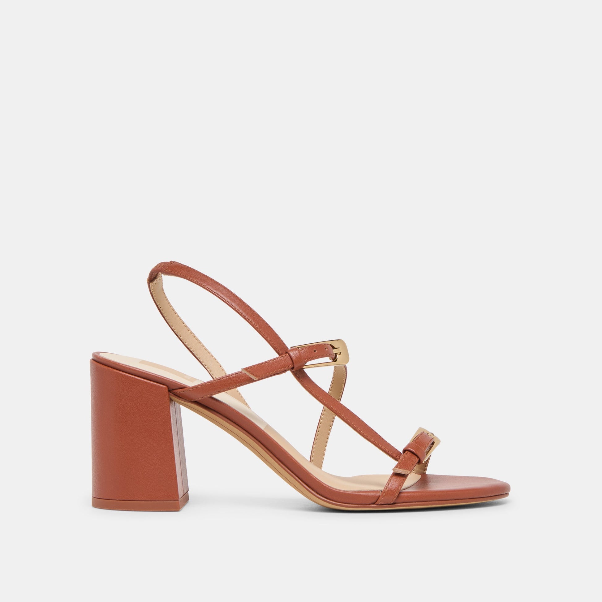 Faye Cognac Leather Heels
