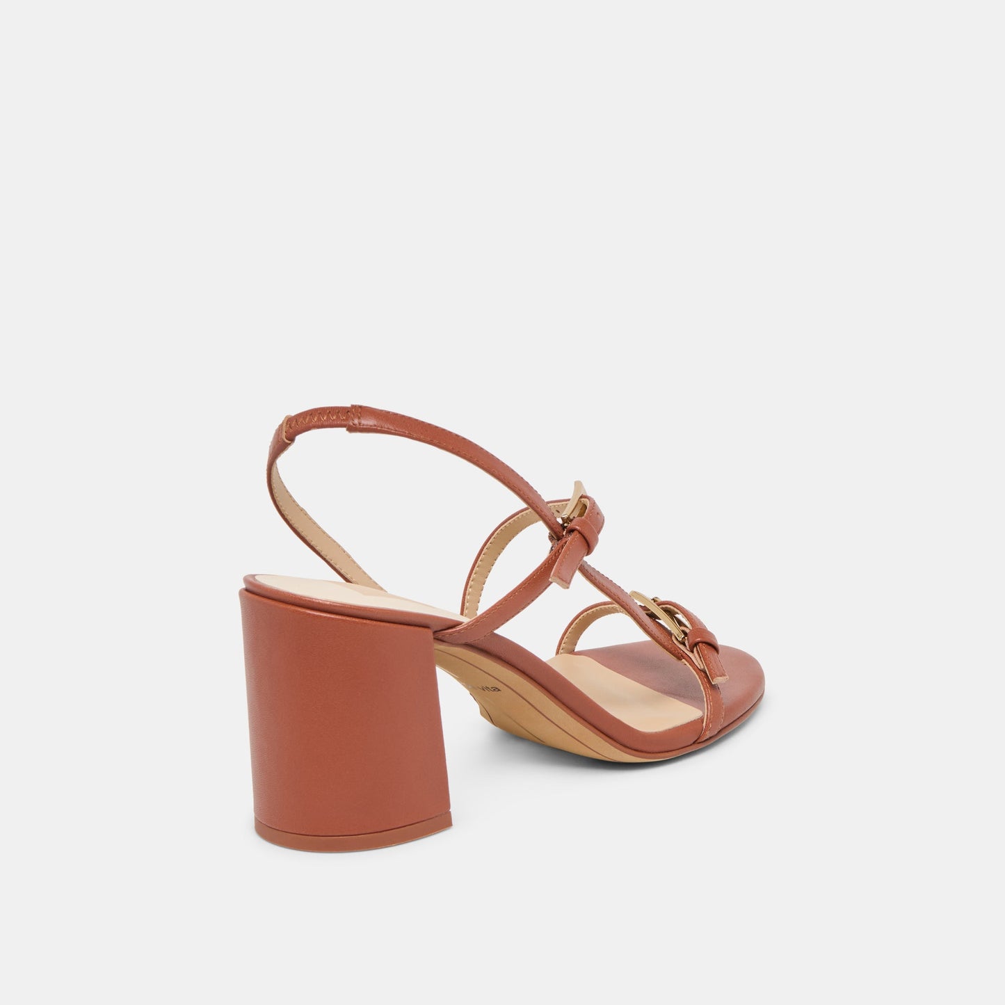 Faye Cognac Leather Heels