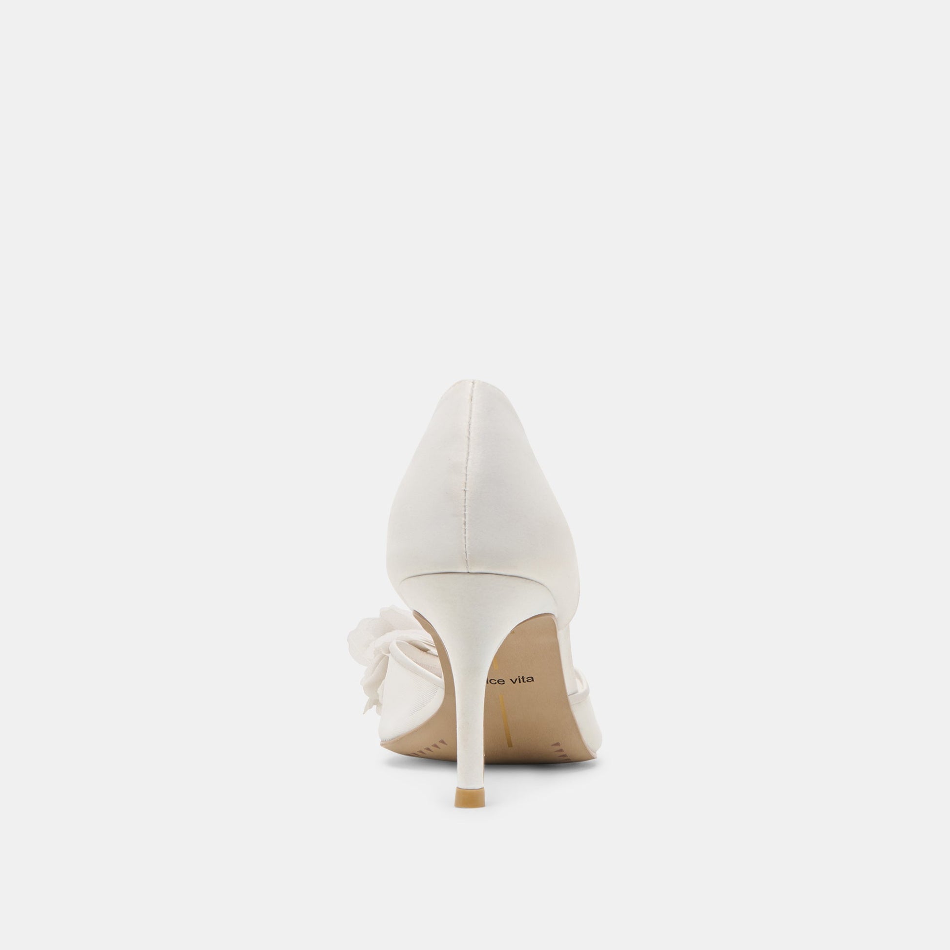 Evelin White Mesh Heels