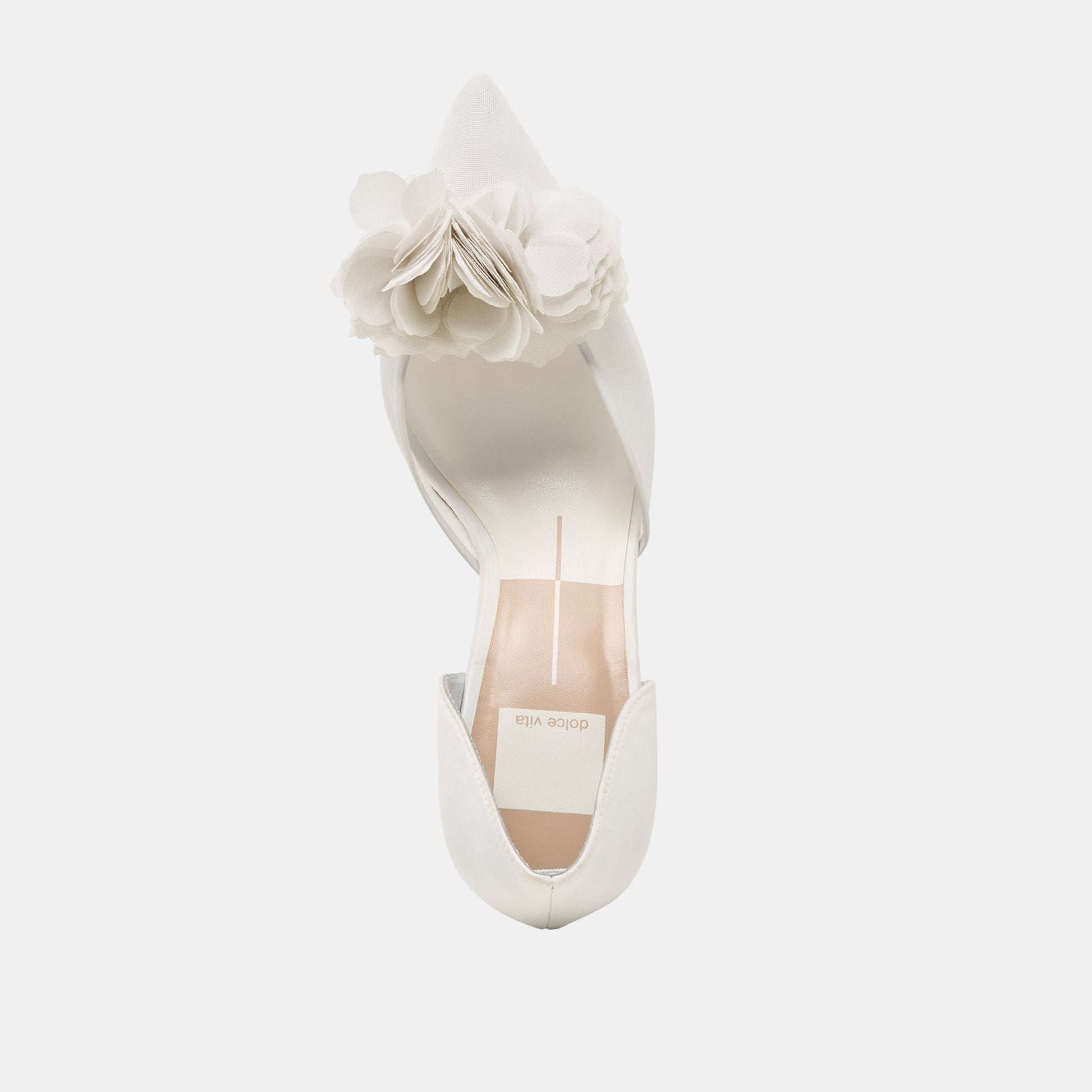 Evelin White Mesh Heels