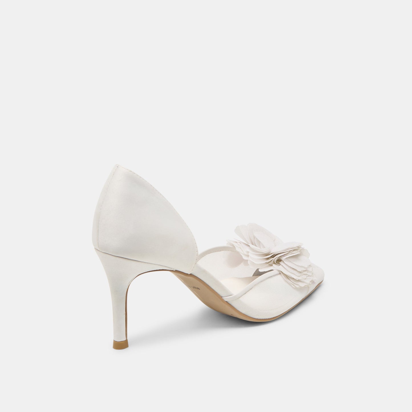 Evelin White Mesh Heels