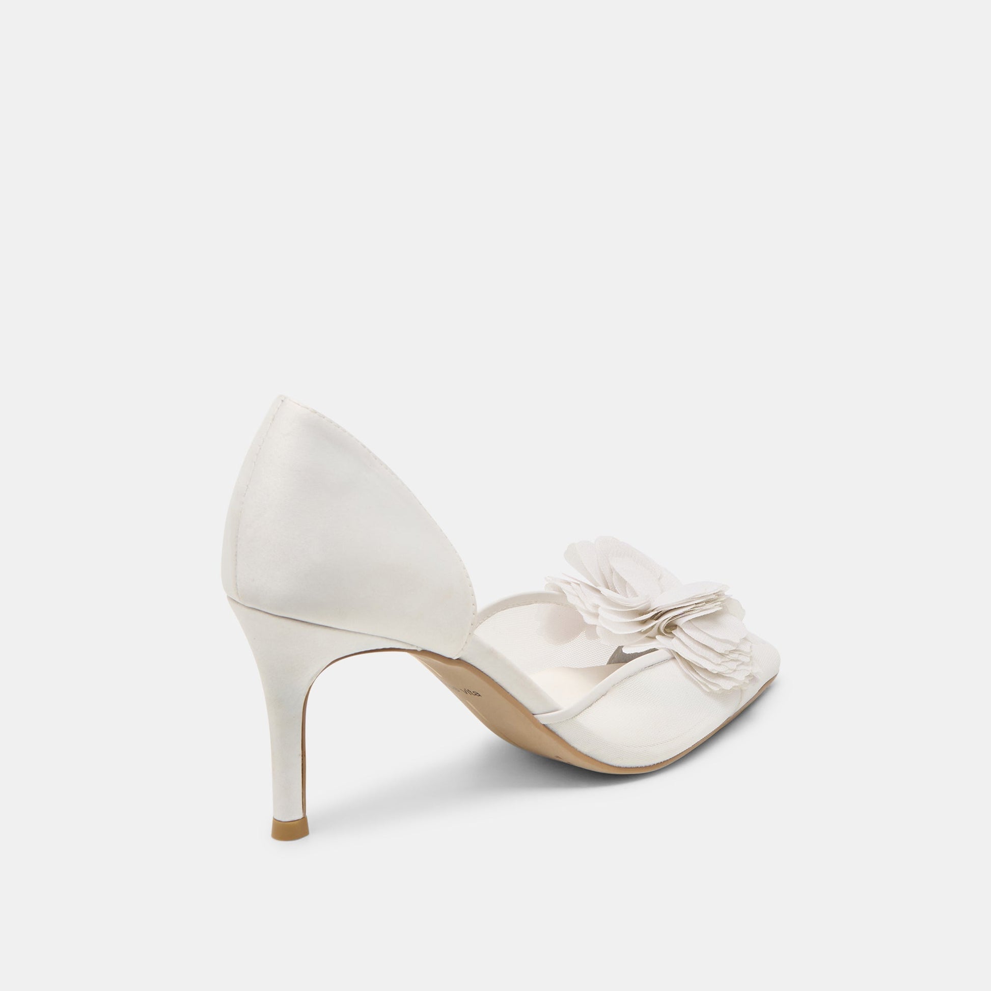 Evelin White Mesh Heels