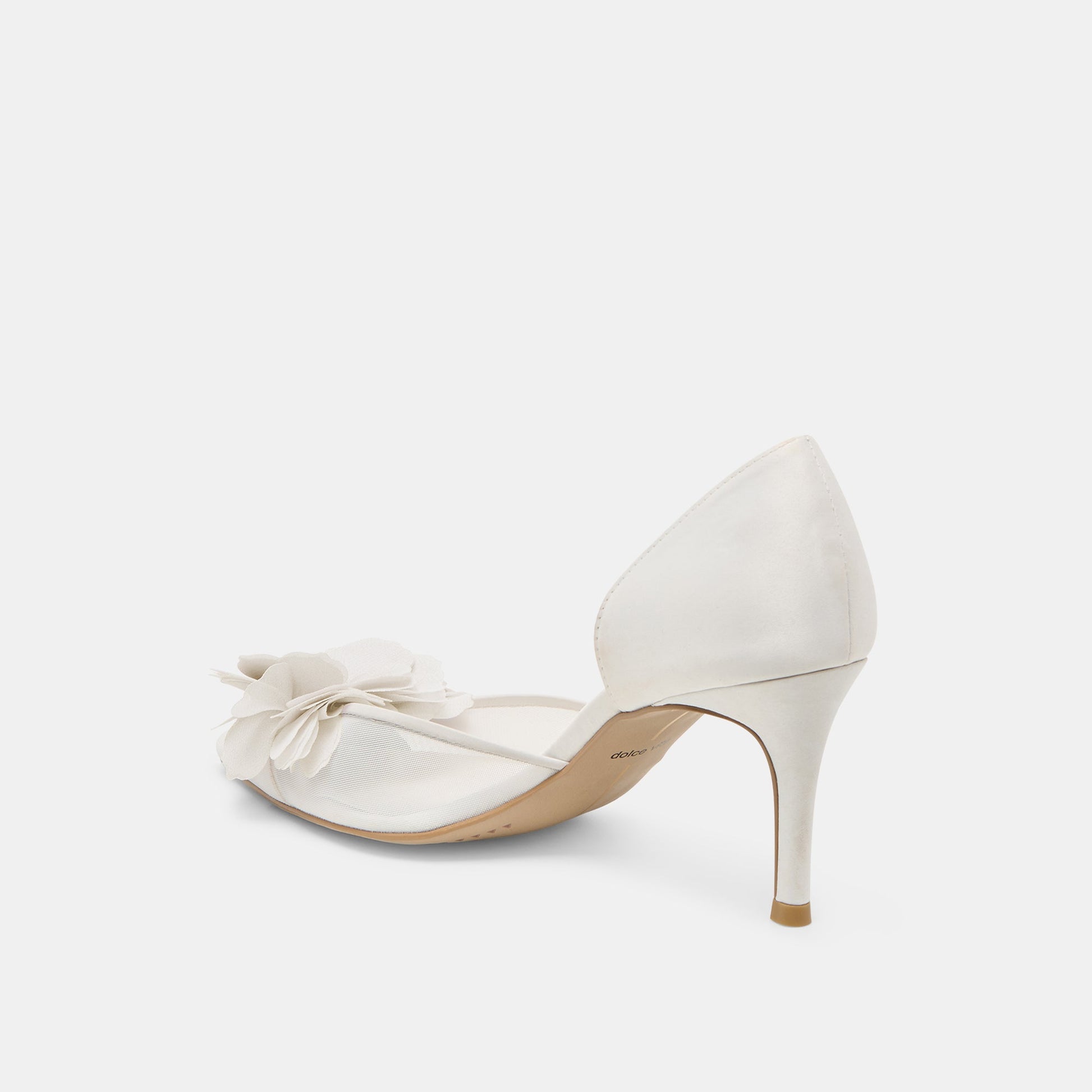 Evelin White Mesh Heels
