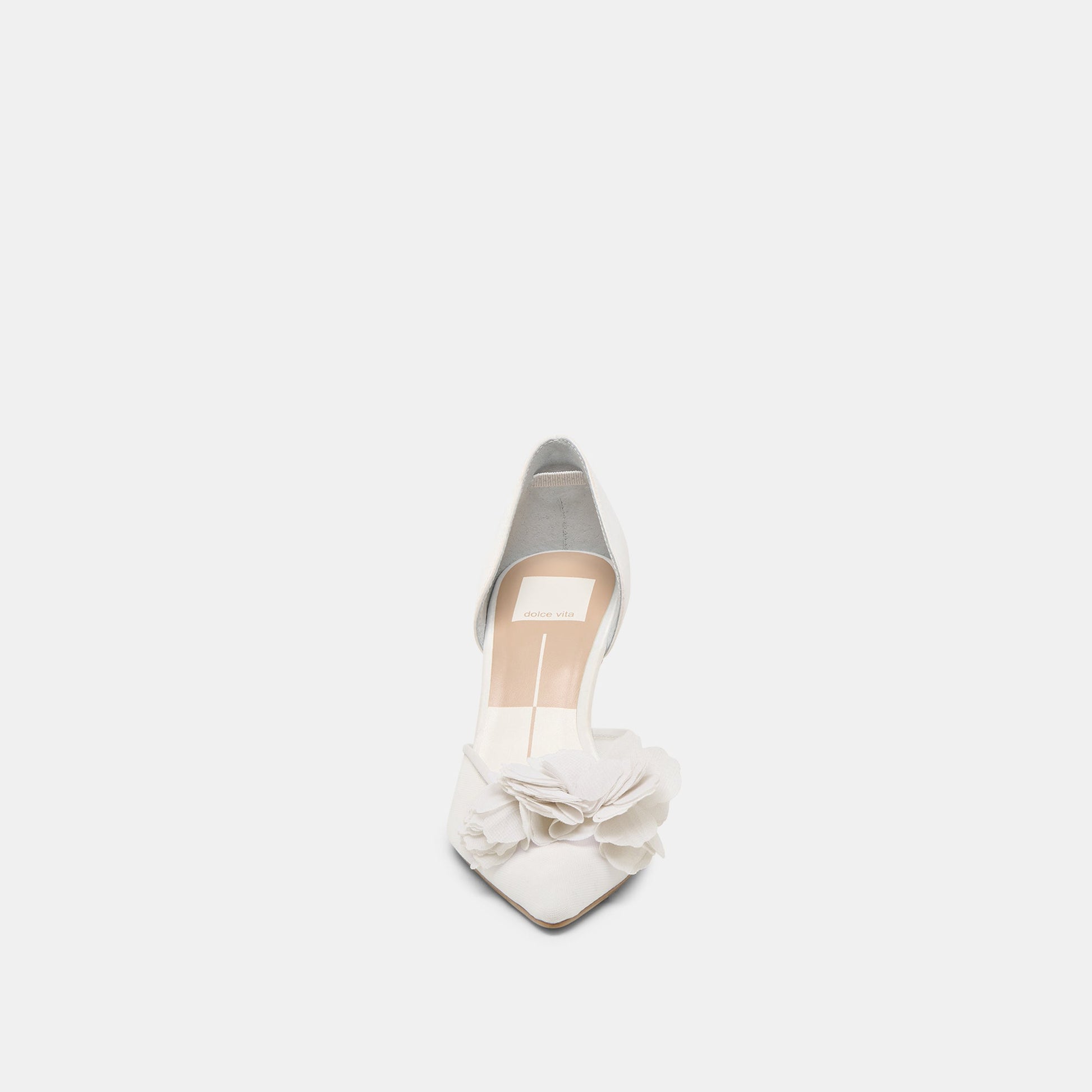 Evelin White Mesh Heels