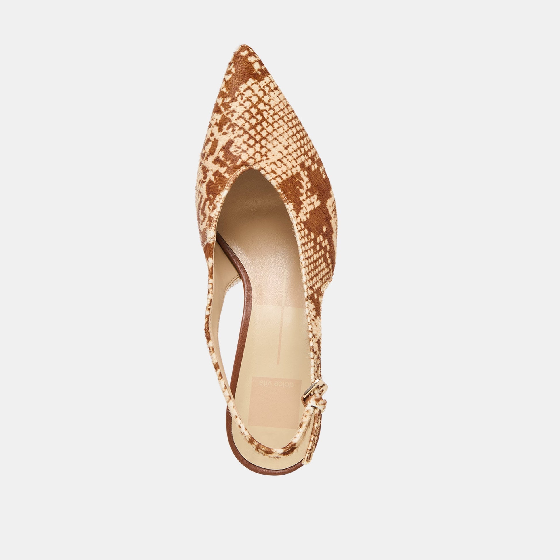 Alenna Brown Snake Calf Hair Heels