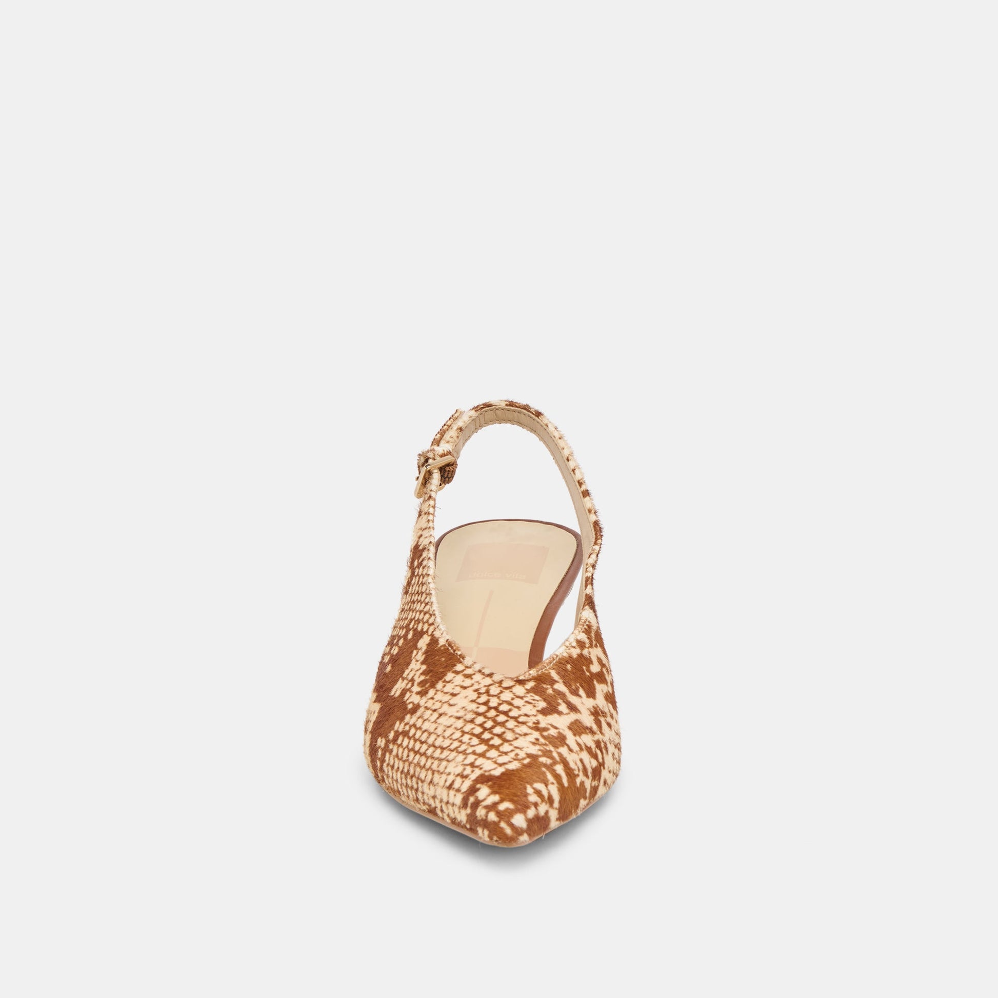 Alenna Brown Snake Calf Hair Heels