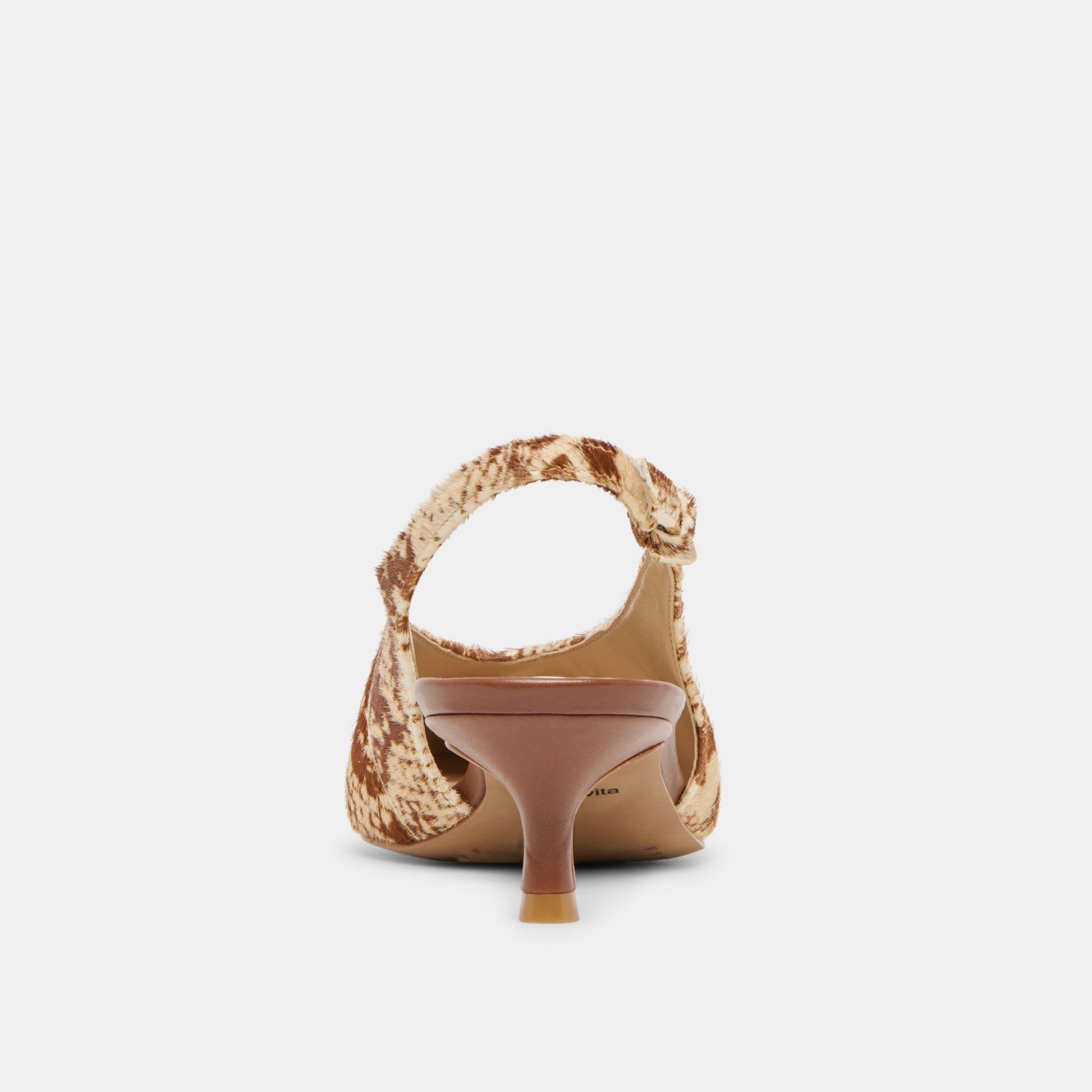 Alenna Brown Snake Calf Hair Heels