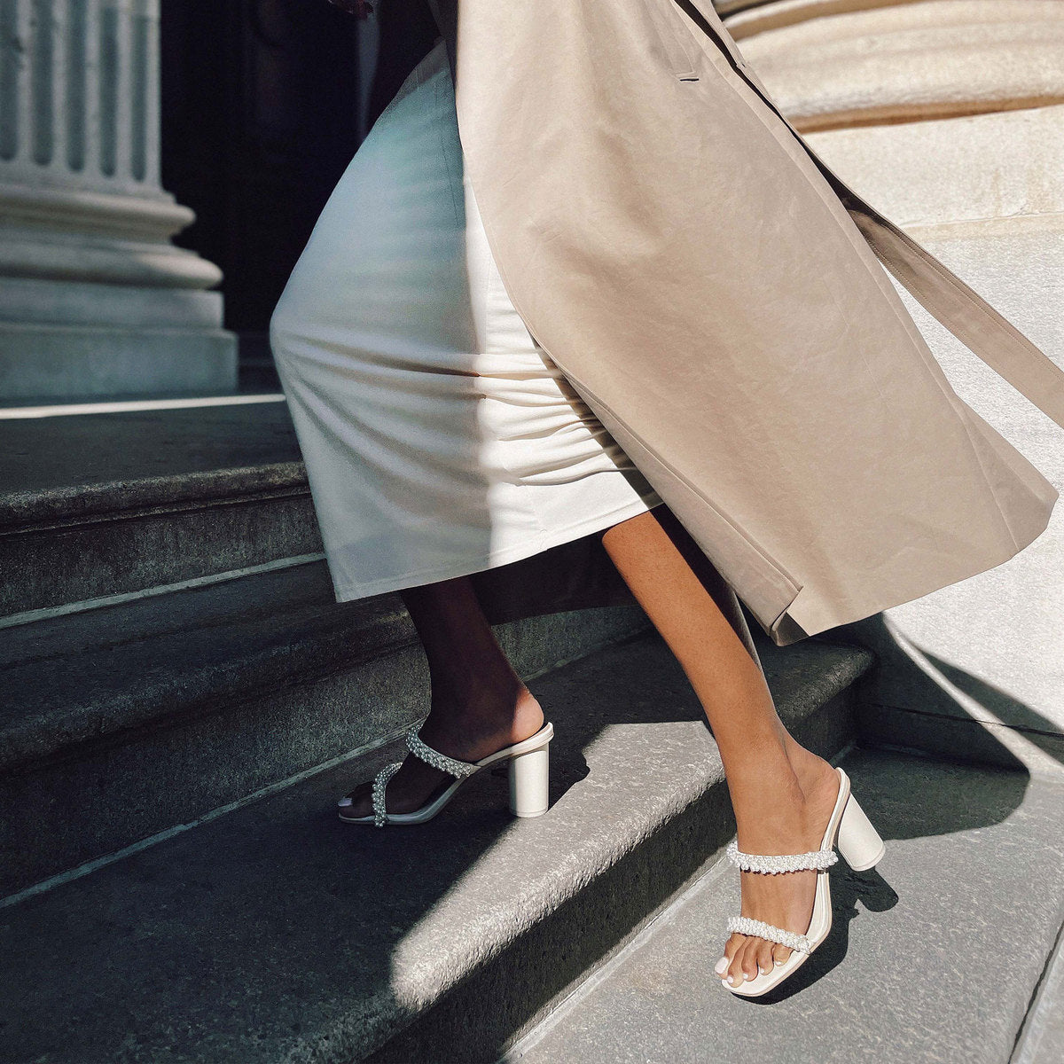 NOEL Heels Vanilla Pearls | Vanilla Pearl Bead Heels
 – Dolce Vita