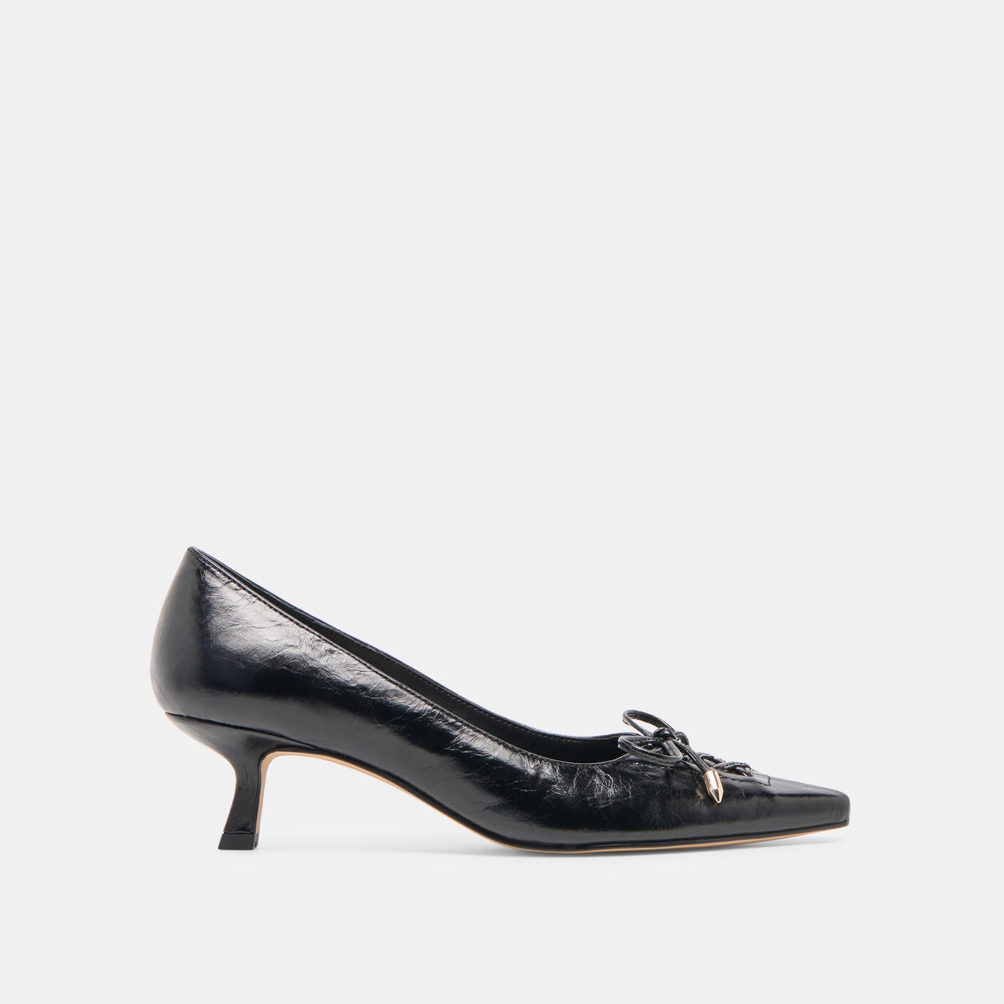 Clarie Midnight Crinkle Patent Leather Heels