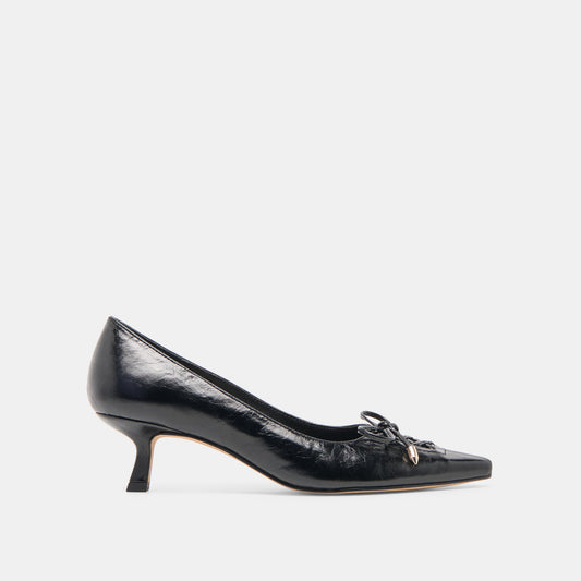 Clarie Midnight Crinkle Patent Leather Heels