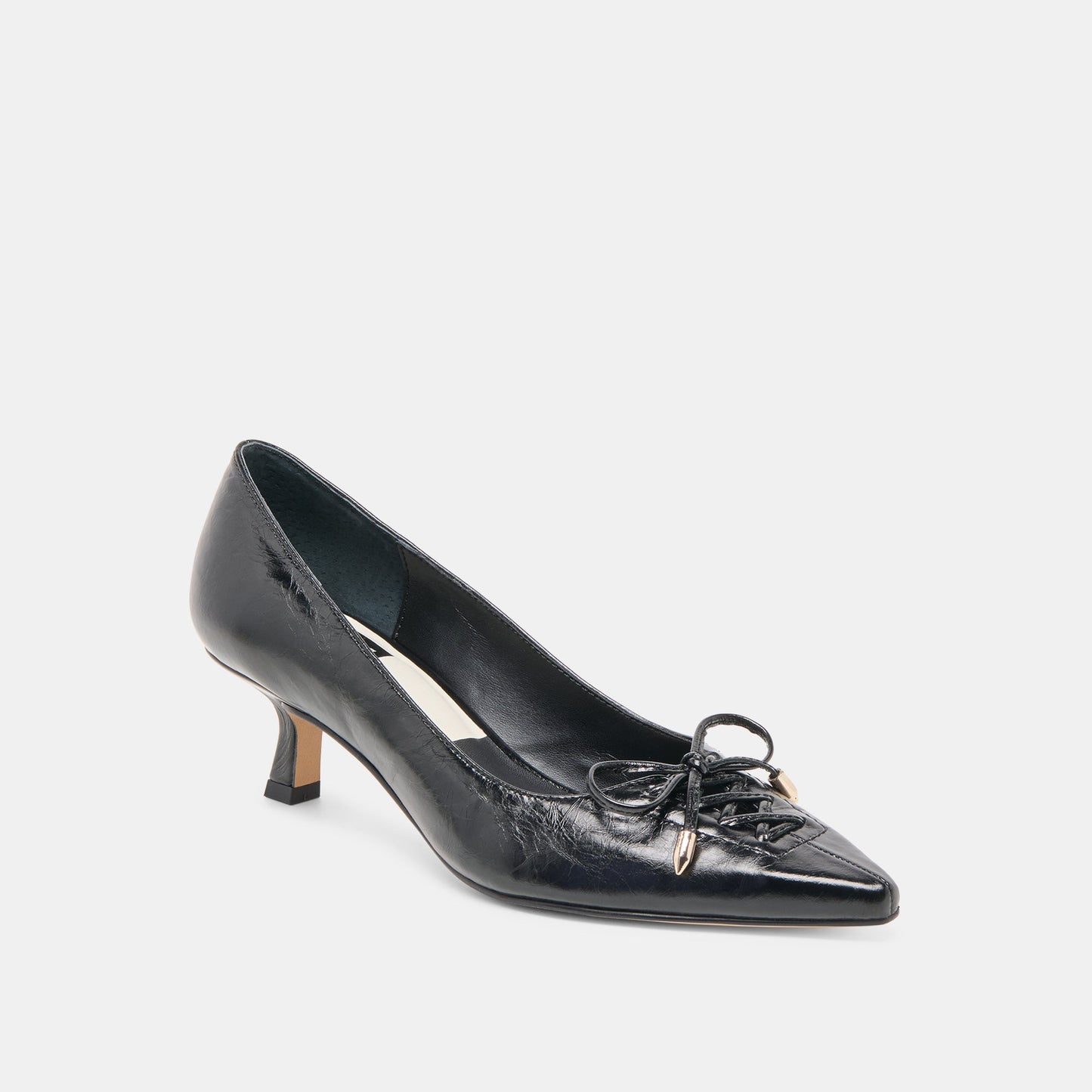 Clarie Midnight Crinkle Patent Leather Heels