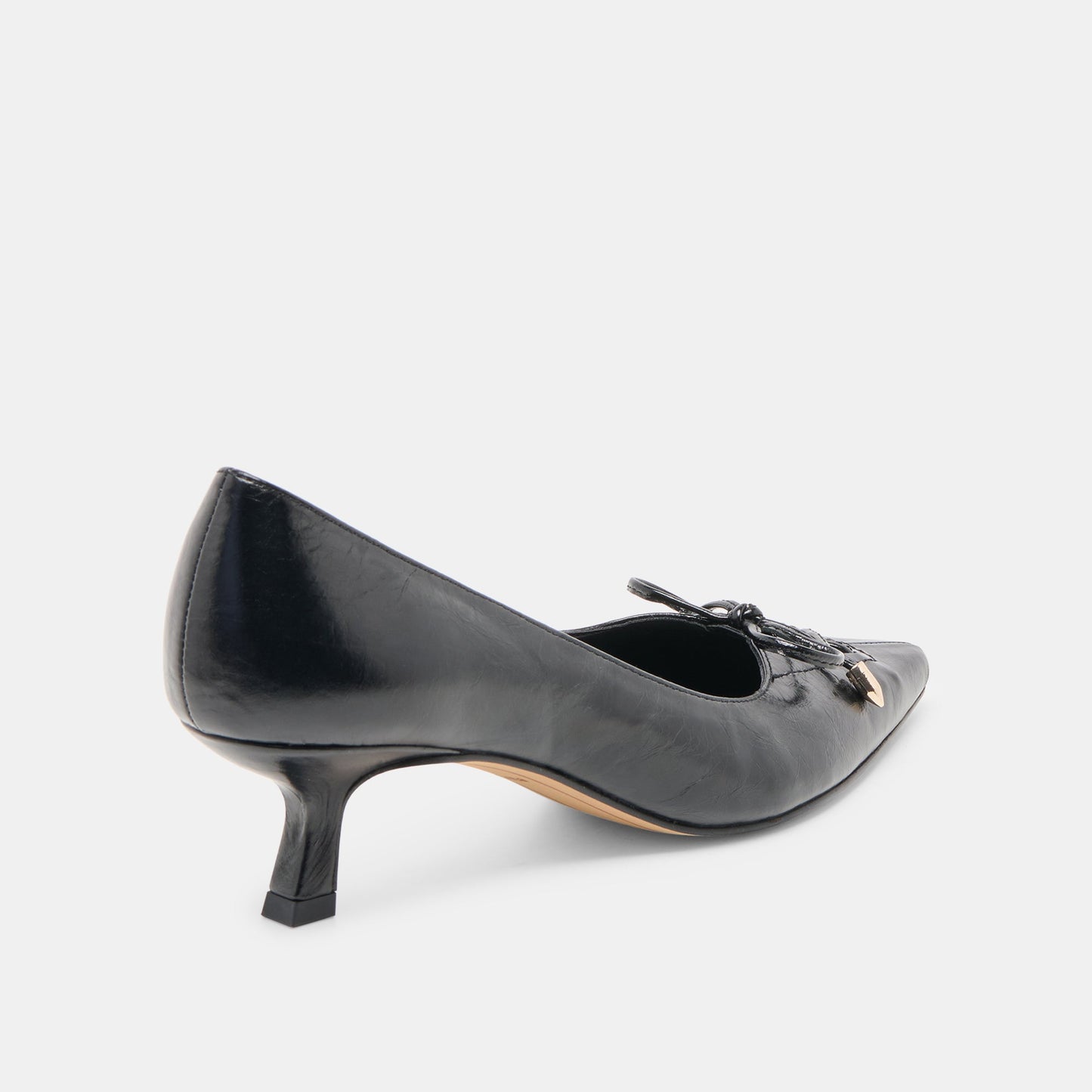 Clarie Midnight Crinkle Patent Leather Heels