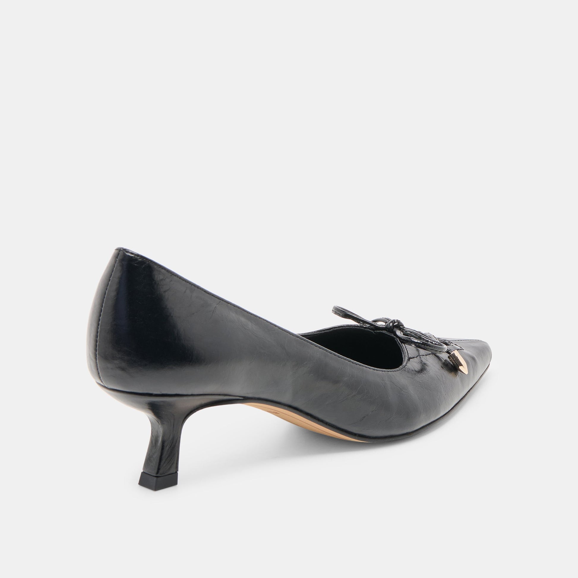 Clarie Midnight Crinkle Patent Leather Heels
