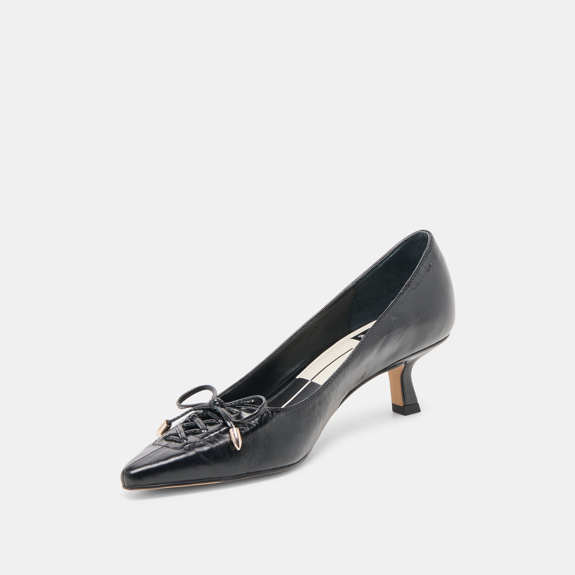 Clarie Midnight Crinkle Patent Leather Heels