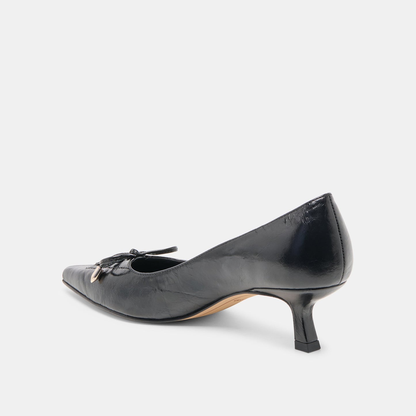 Clarie Midnight Crinkle Patent Leather Heels
