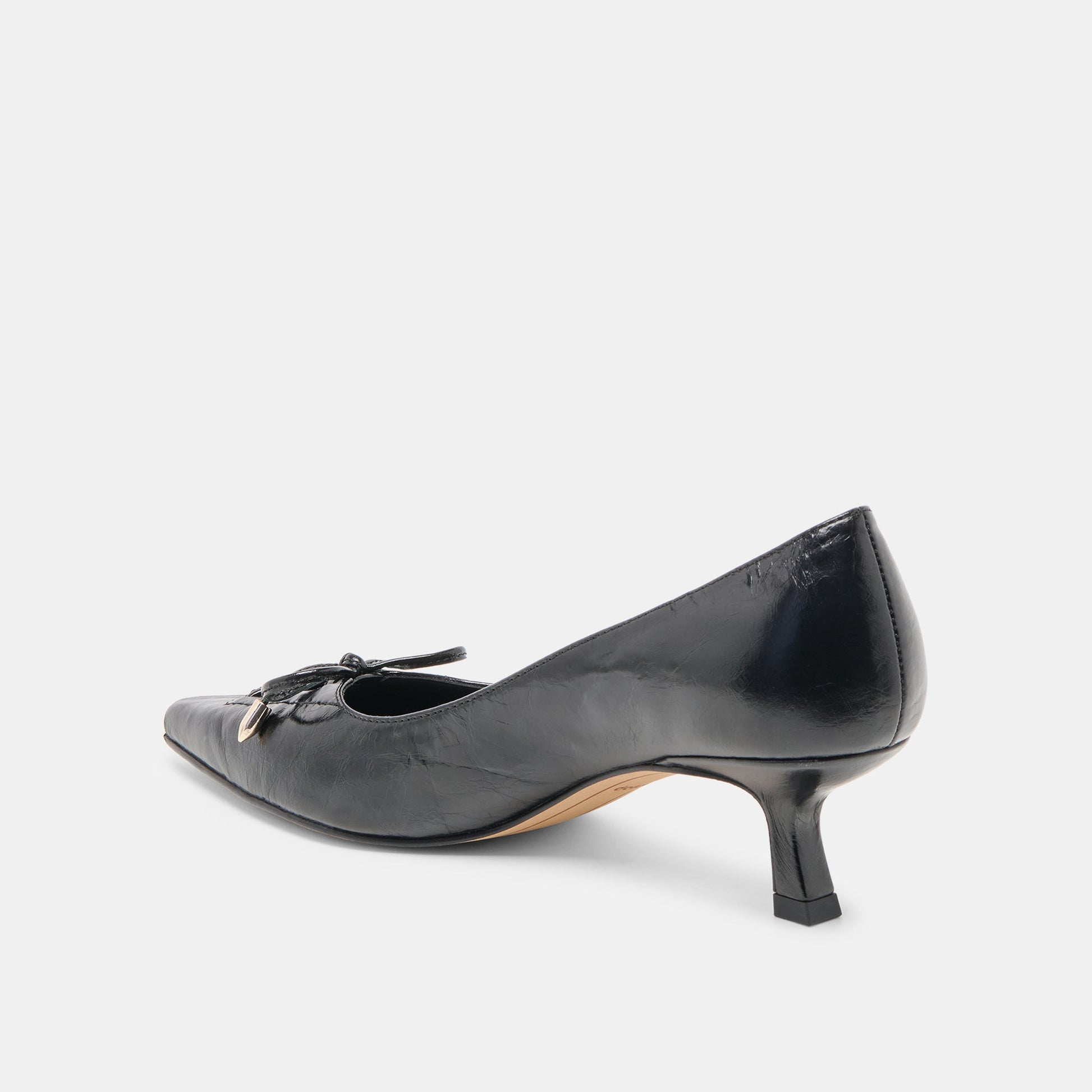 Clarie Midnight Crinkle Patent Leather Heels