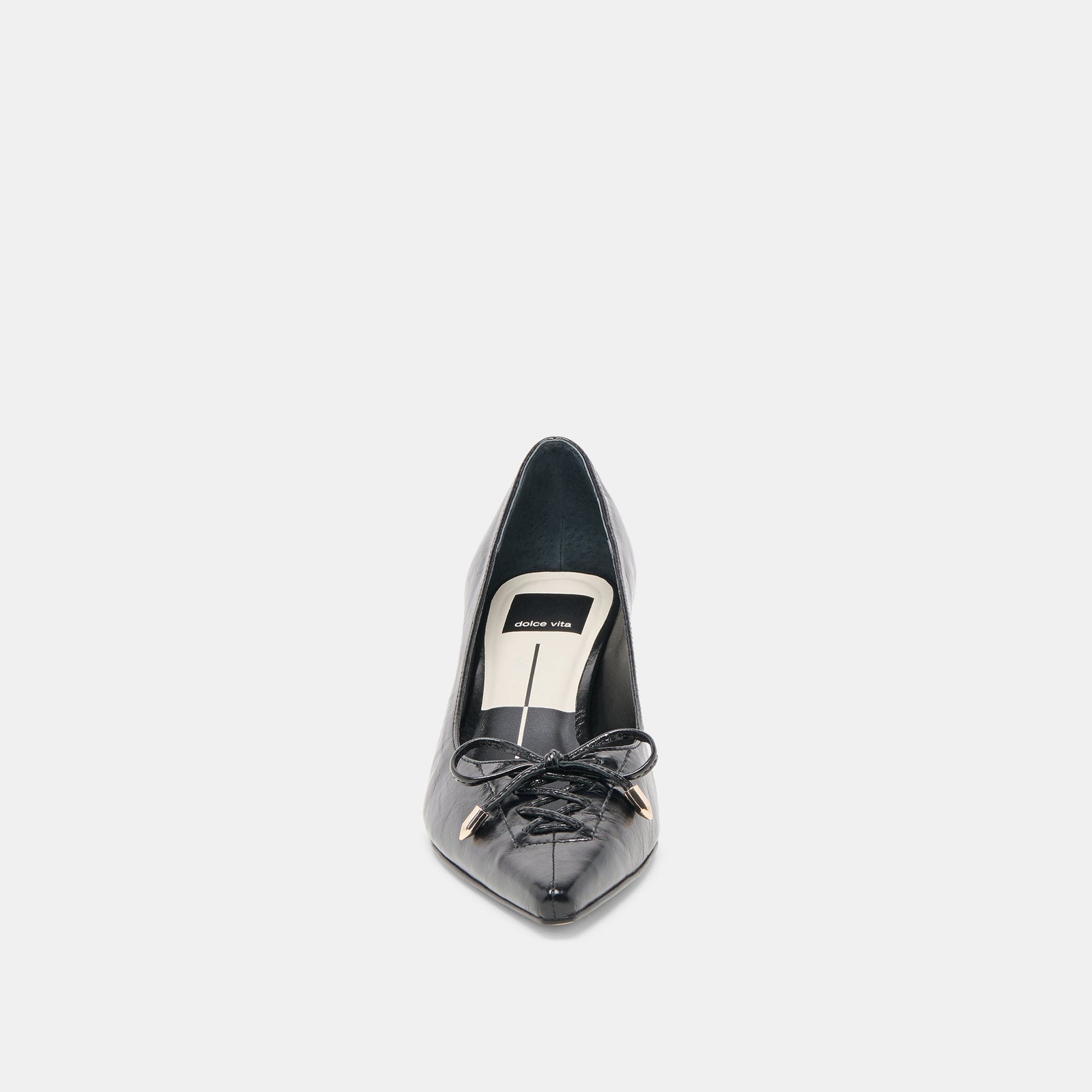 Clarie Midnight Crinkle Patent Leather Heels