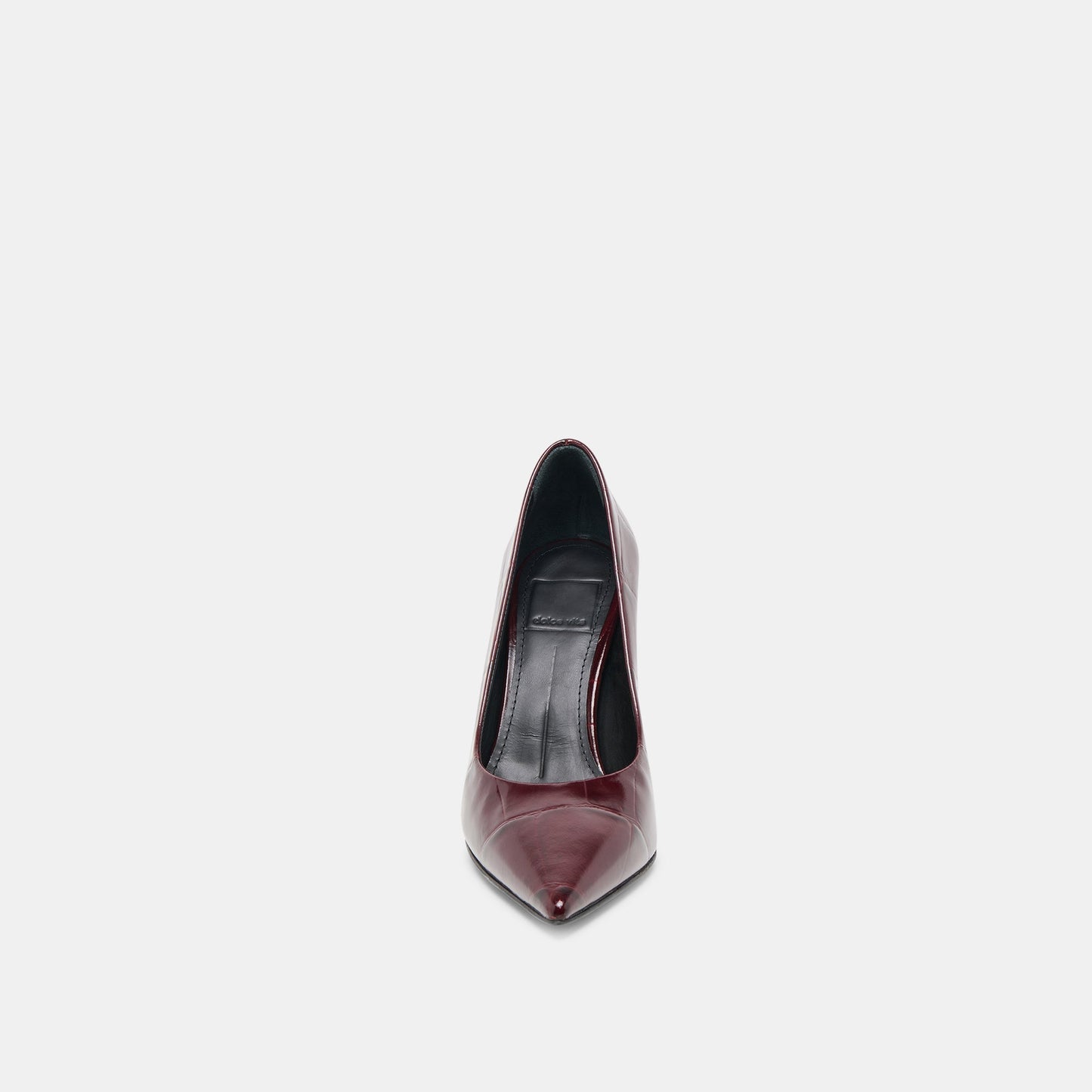 Misty Burgundy Croco Embossed Leather Heels