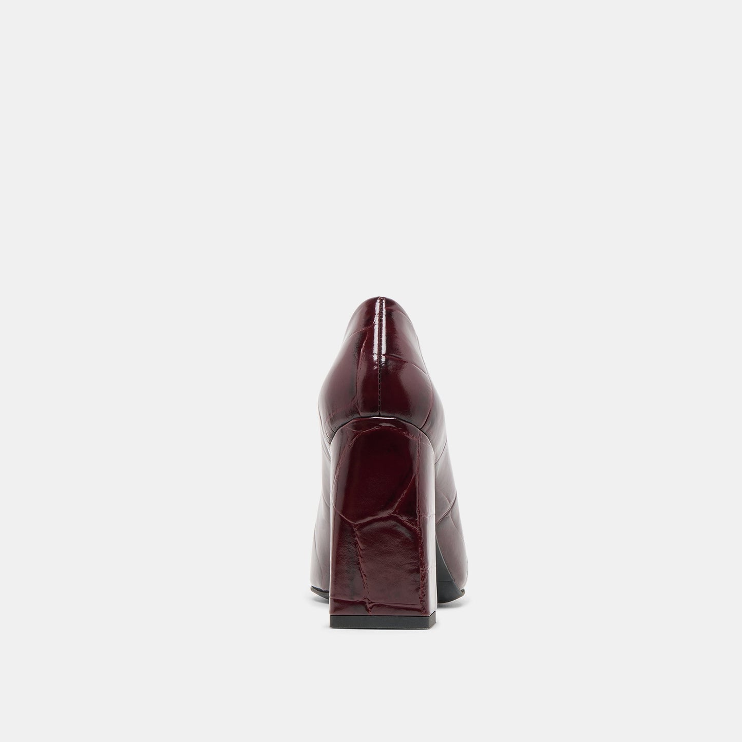 Misty Burgundy Croco Embossed Leather Heels