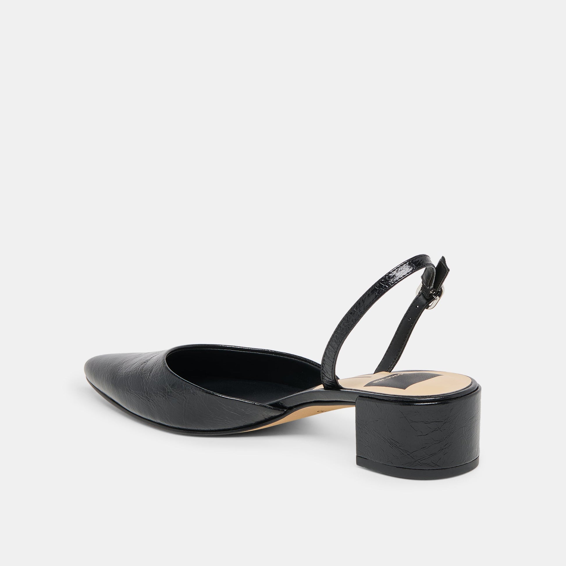 Carel Midnight Crinkle Patent Leather Heels