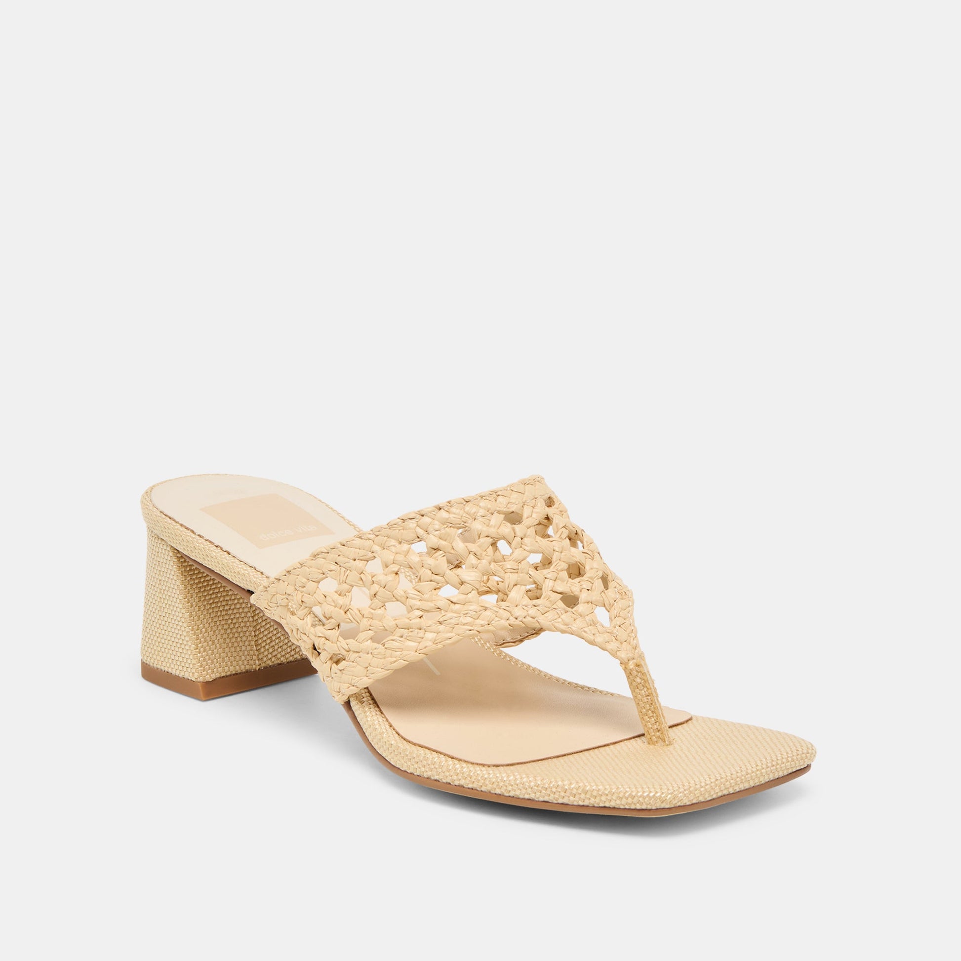 Barlo Lt Natural Woven Raffia Heels