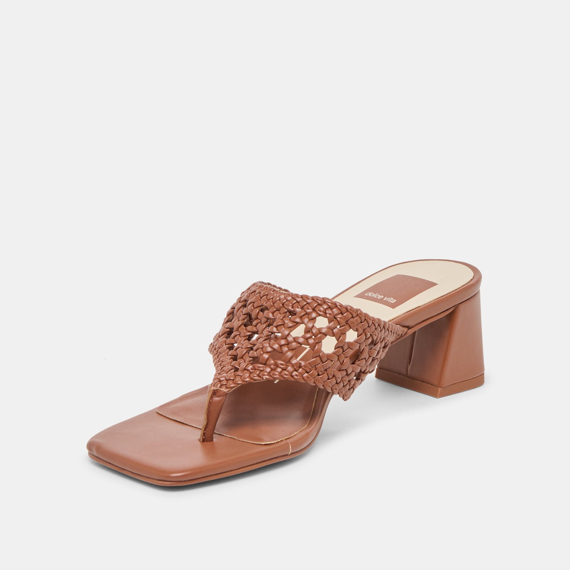 Barlo Cognac Woven Stella Heels
