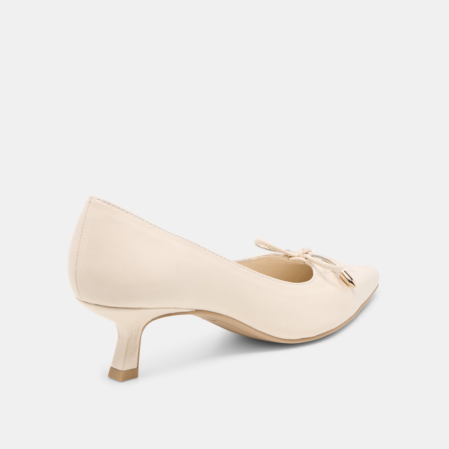 Clarie Bone Crinkle Patent Leather Heels