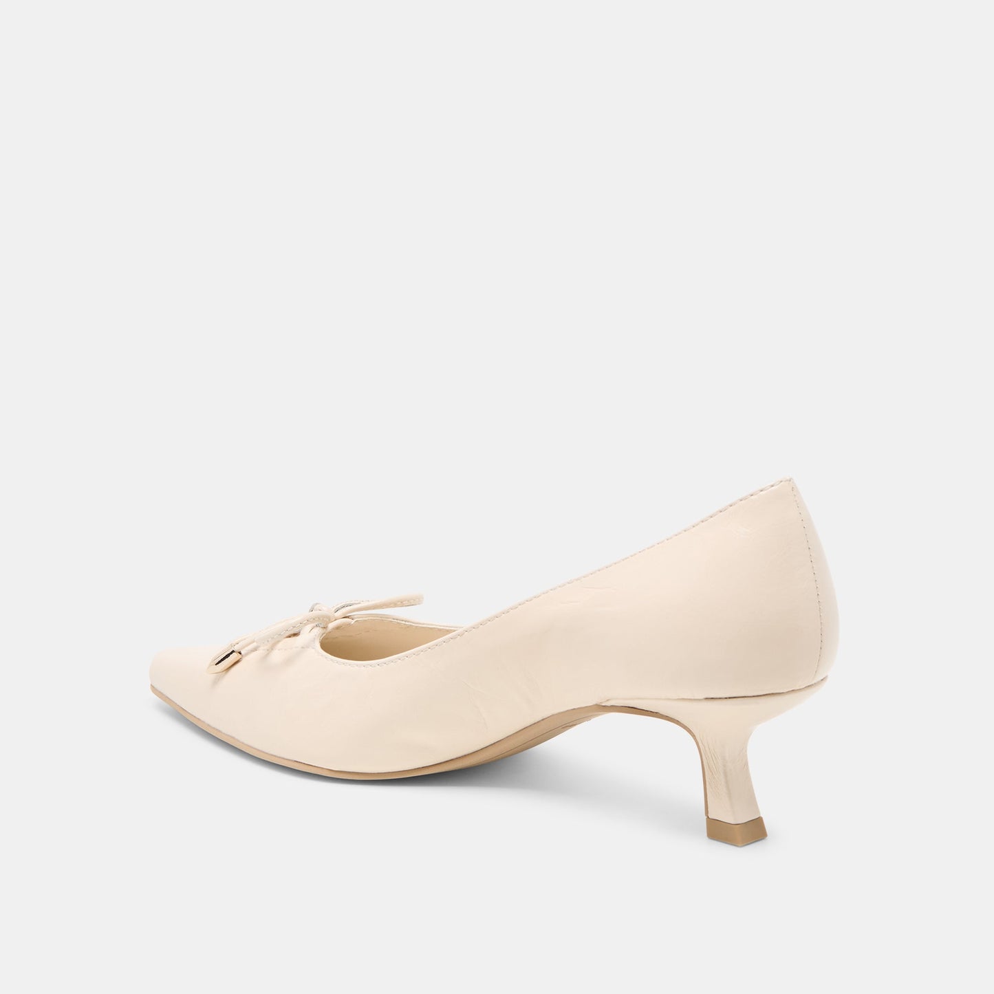 Clarie Bone Crinkle Patent Leather Heels