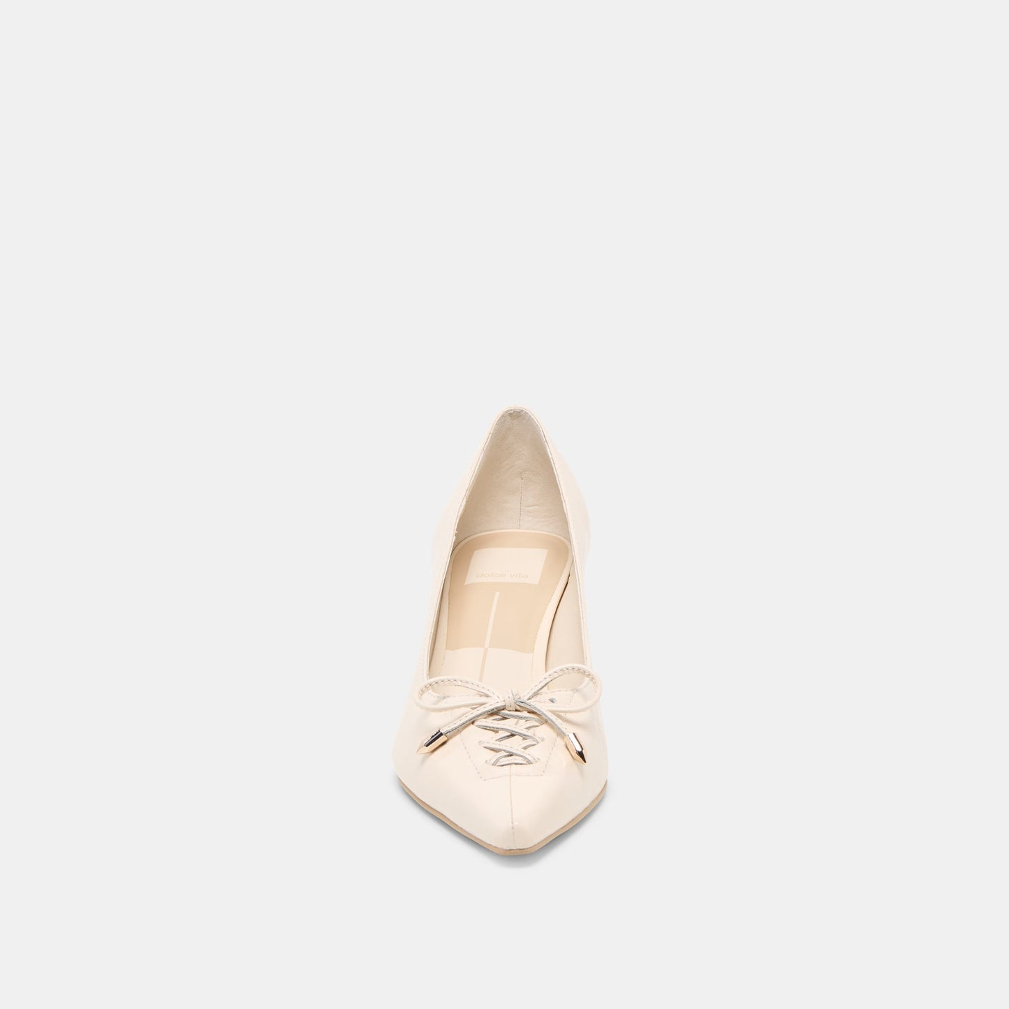 Clarie Bone Crinkle Patent Leather Heels