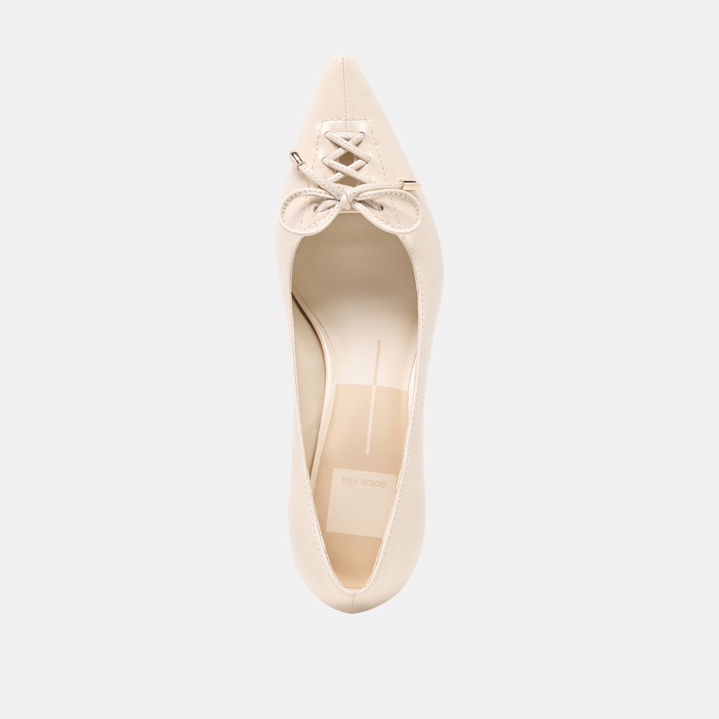 Clarie Bone Crinkle Patent Leather Heels
