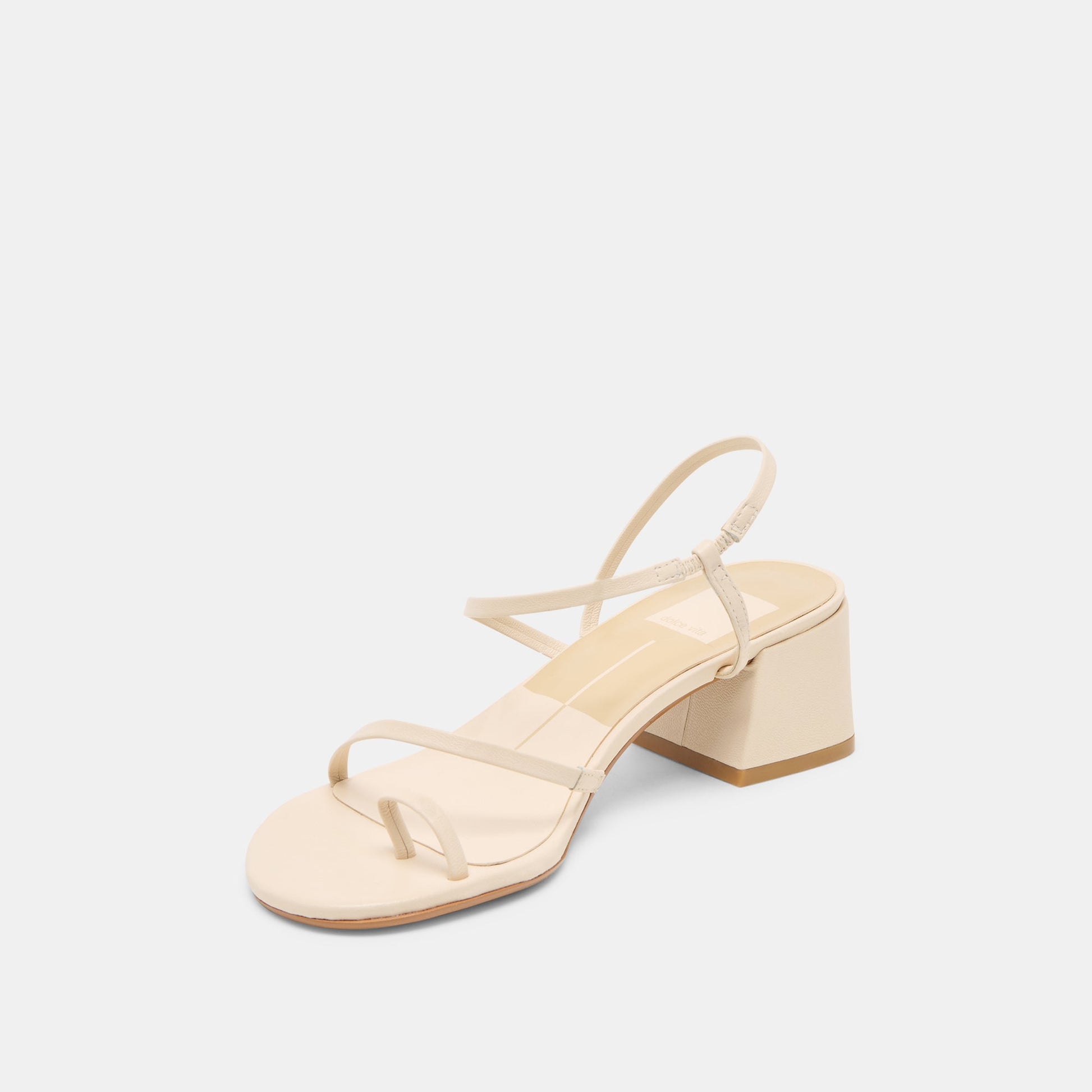 Trini Creme Leather Heels