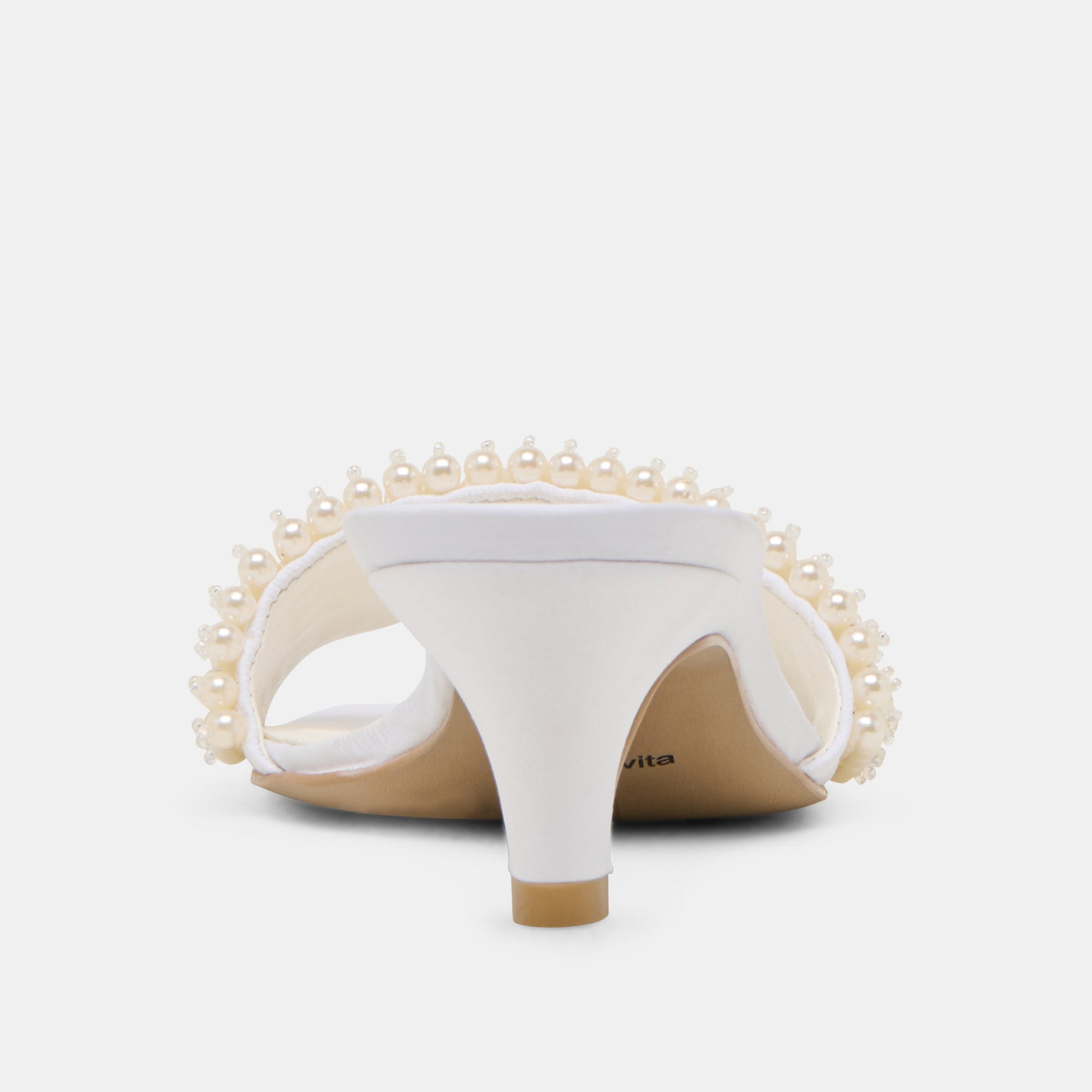 Rexa Pearl Off White Satin Heels