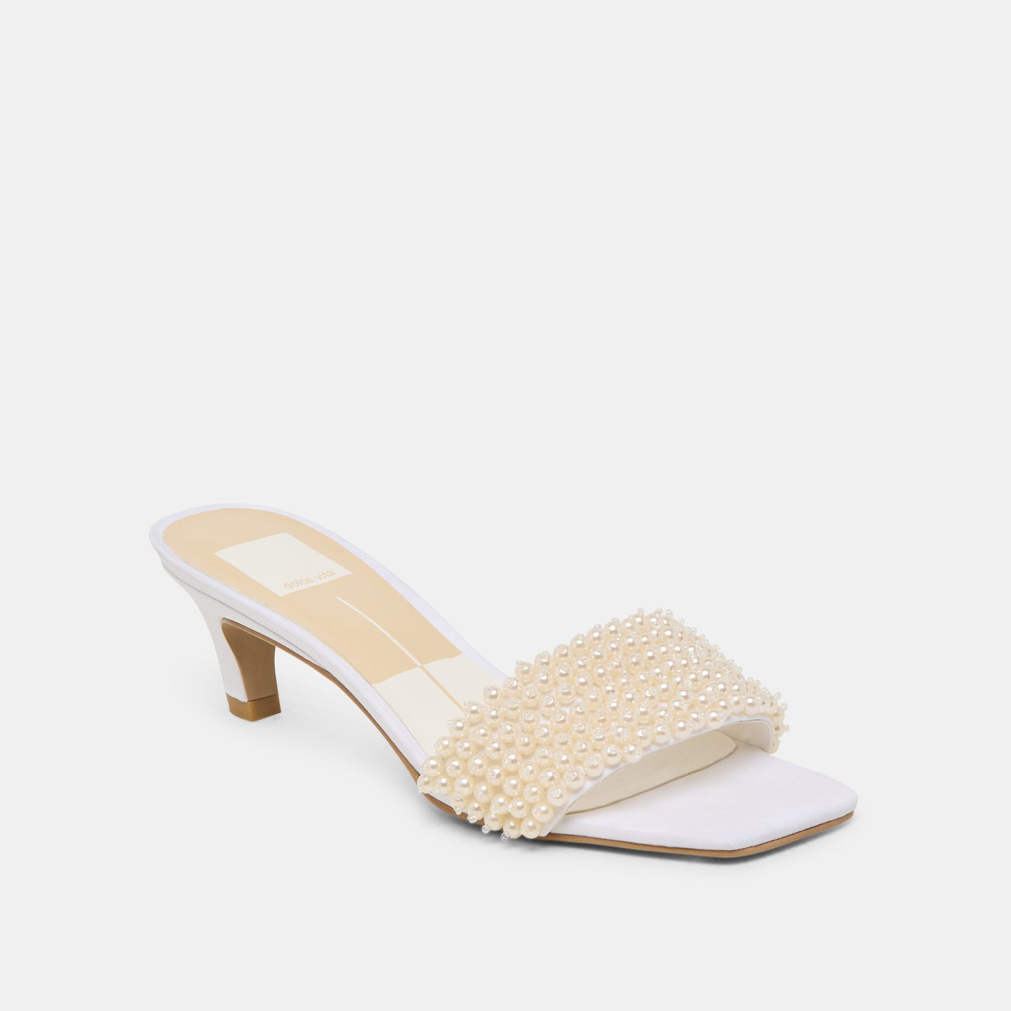 Rexa Pearl Off White Satin Heels