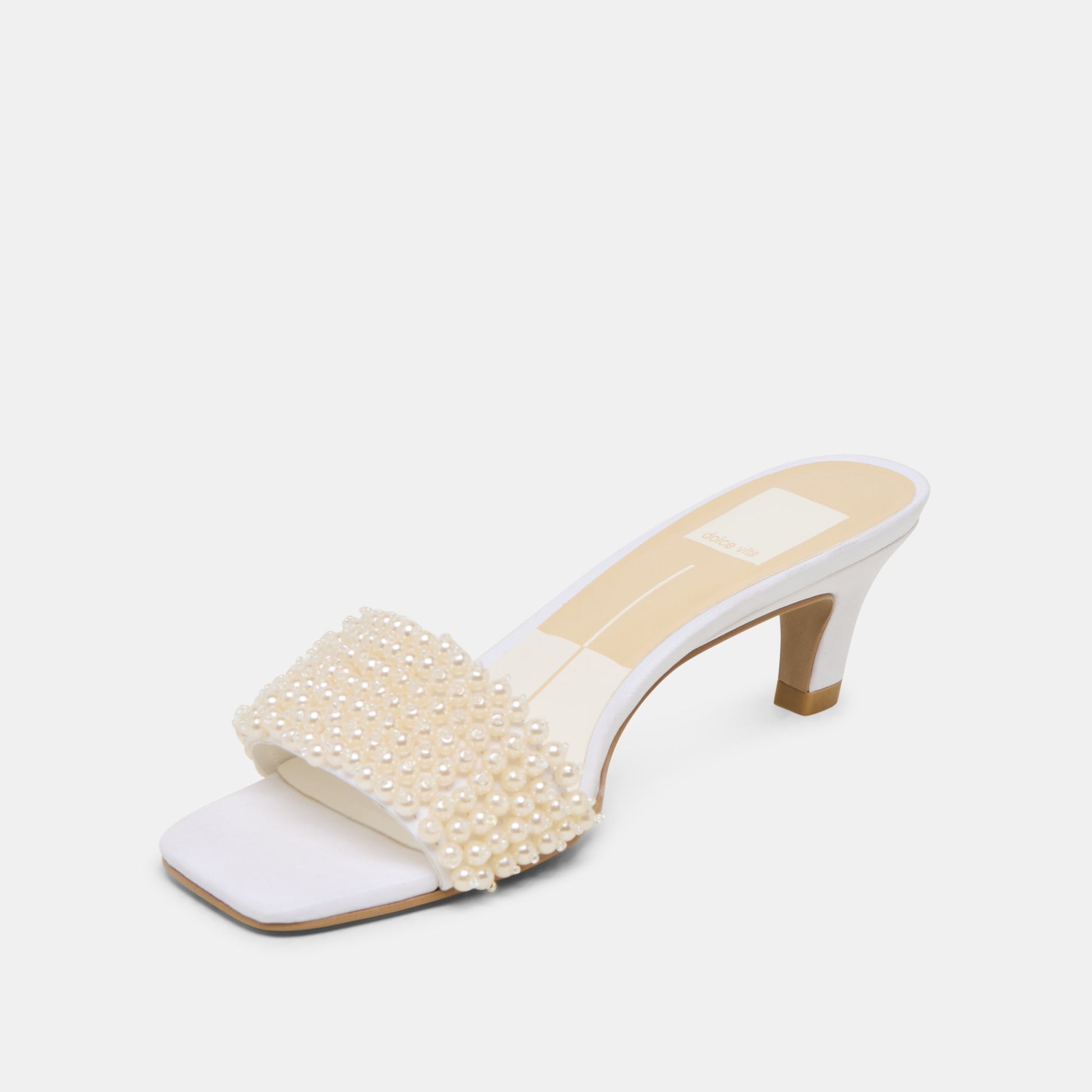 Rexa Pearl Off White Satin Heels