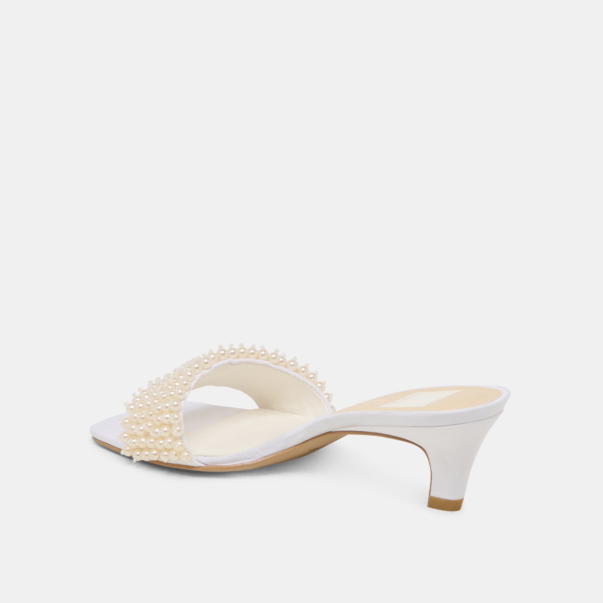 Rexa Pearl Off White Satin Heels