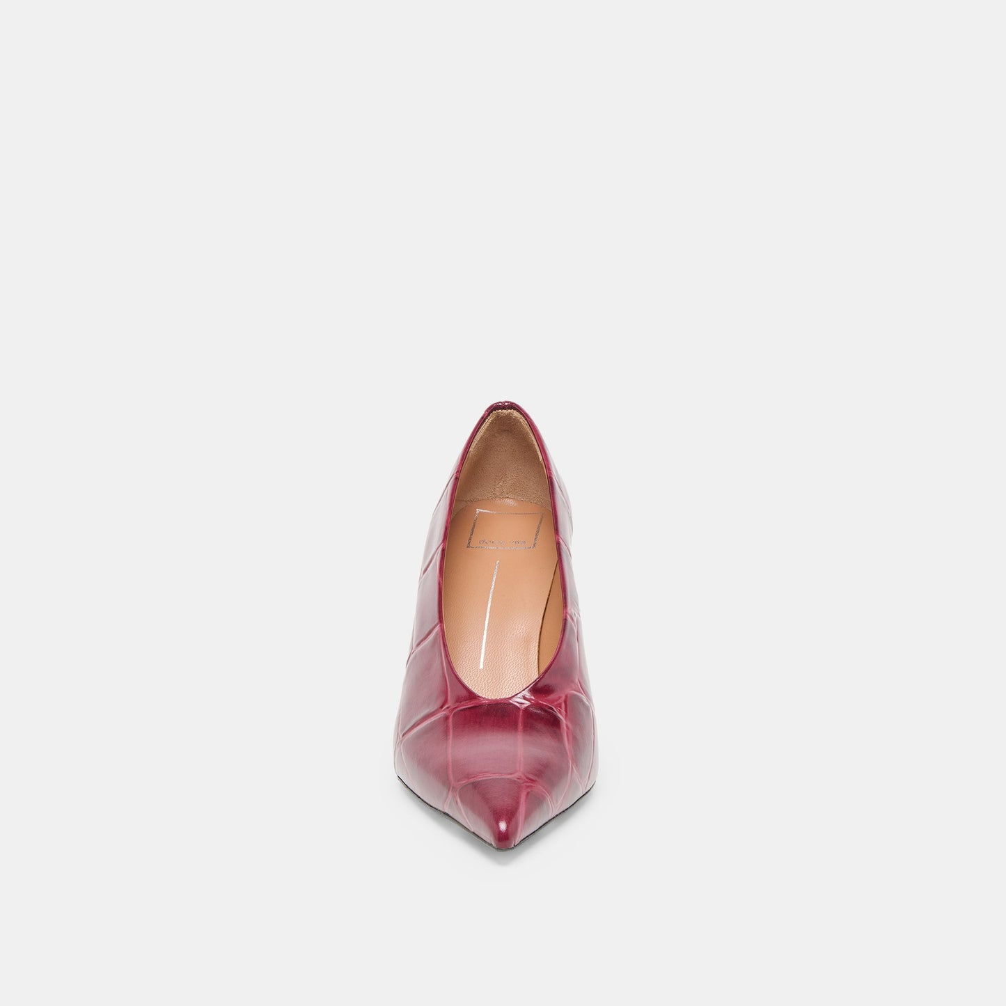 Midge Burgundy Croco Embossed Leather Heels