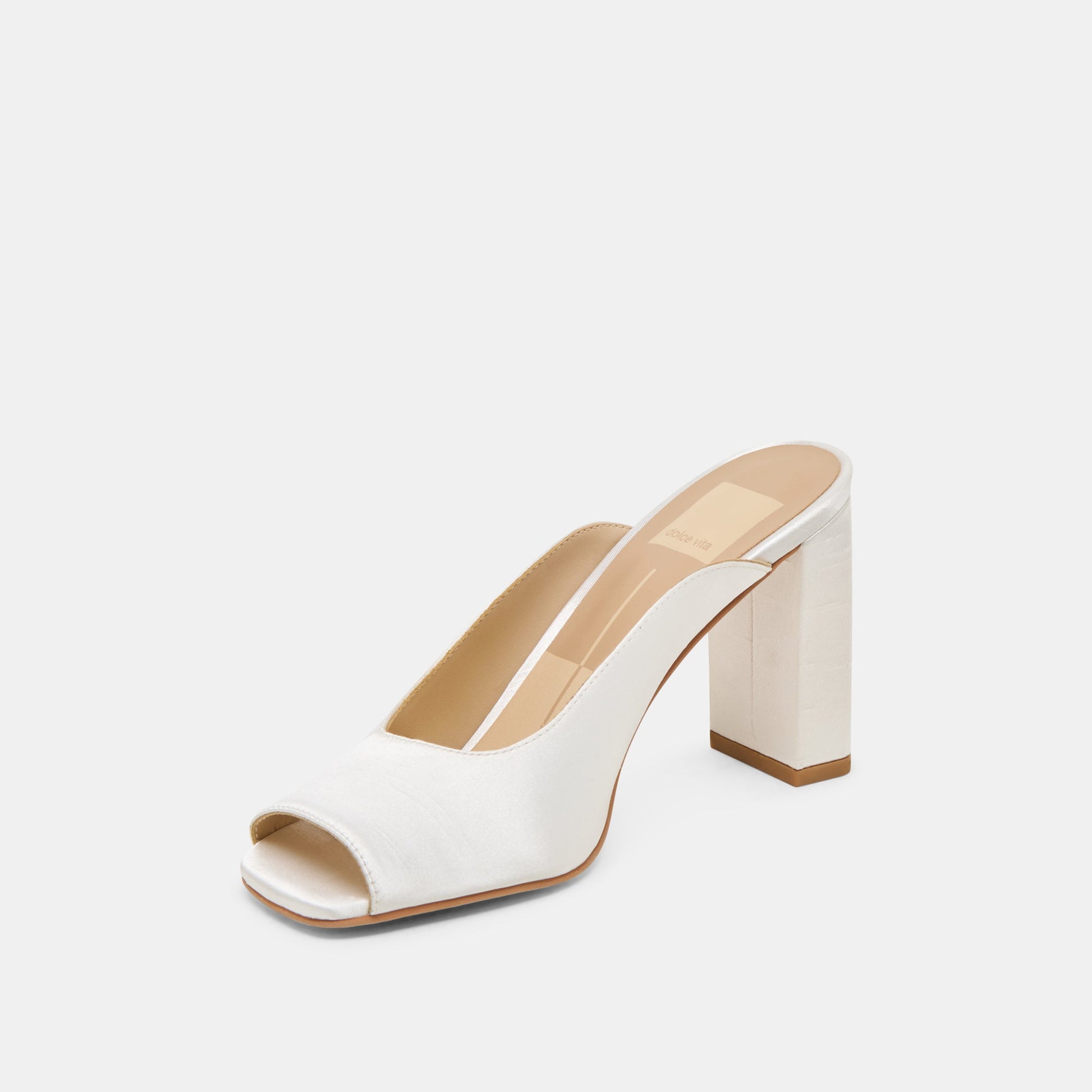 Sabela Off White Satin Heels