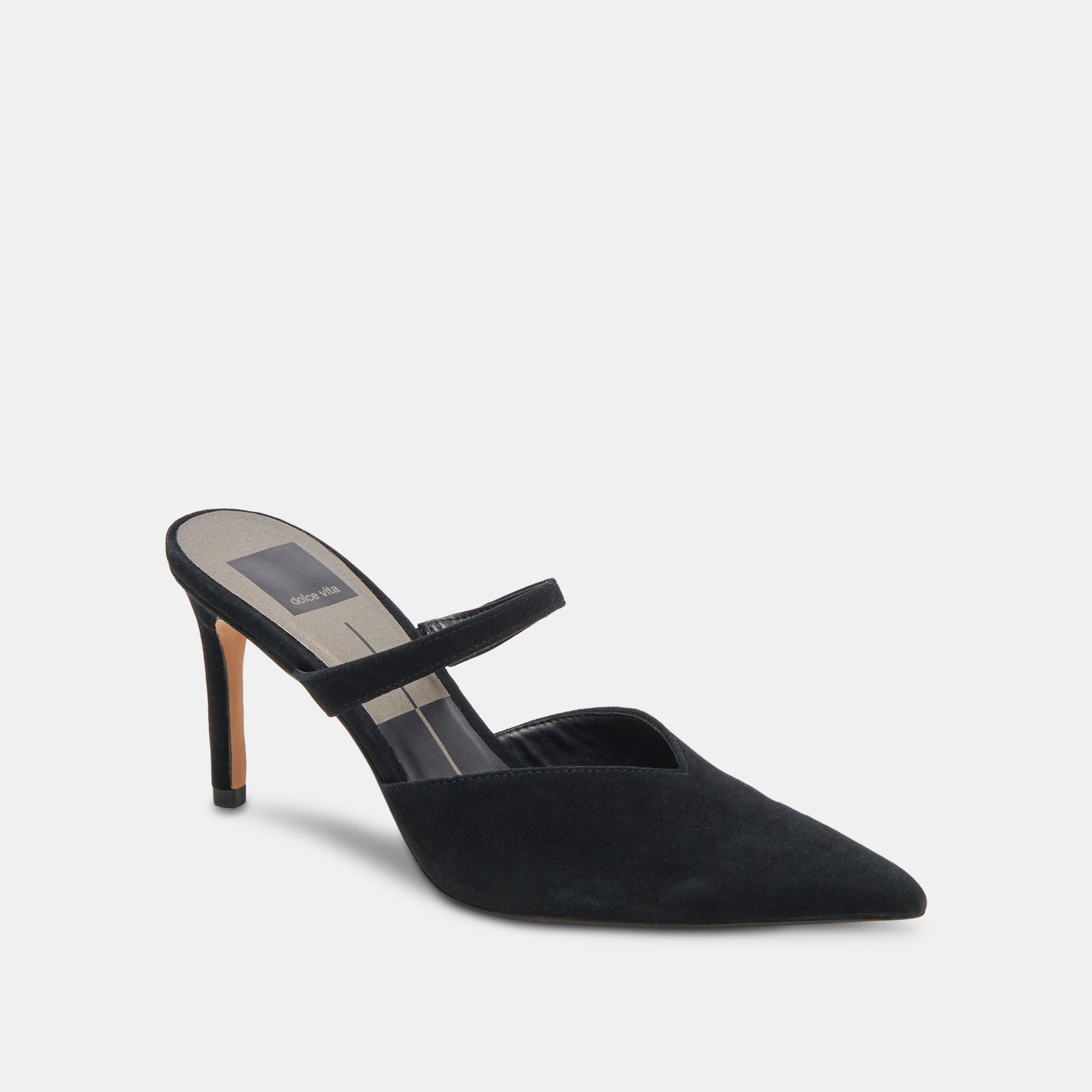 KANIKA WIDE HEELS ONYX SUEDE
 – Dolce Vita