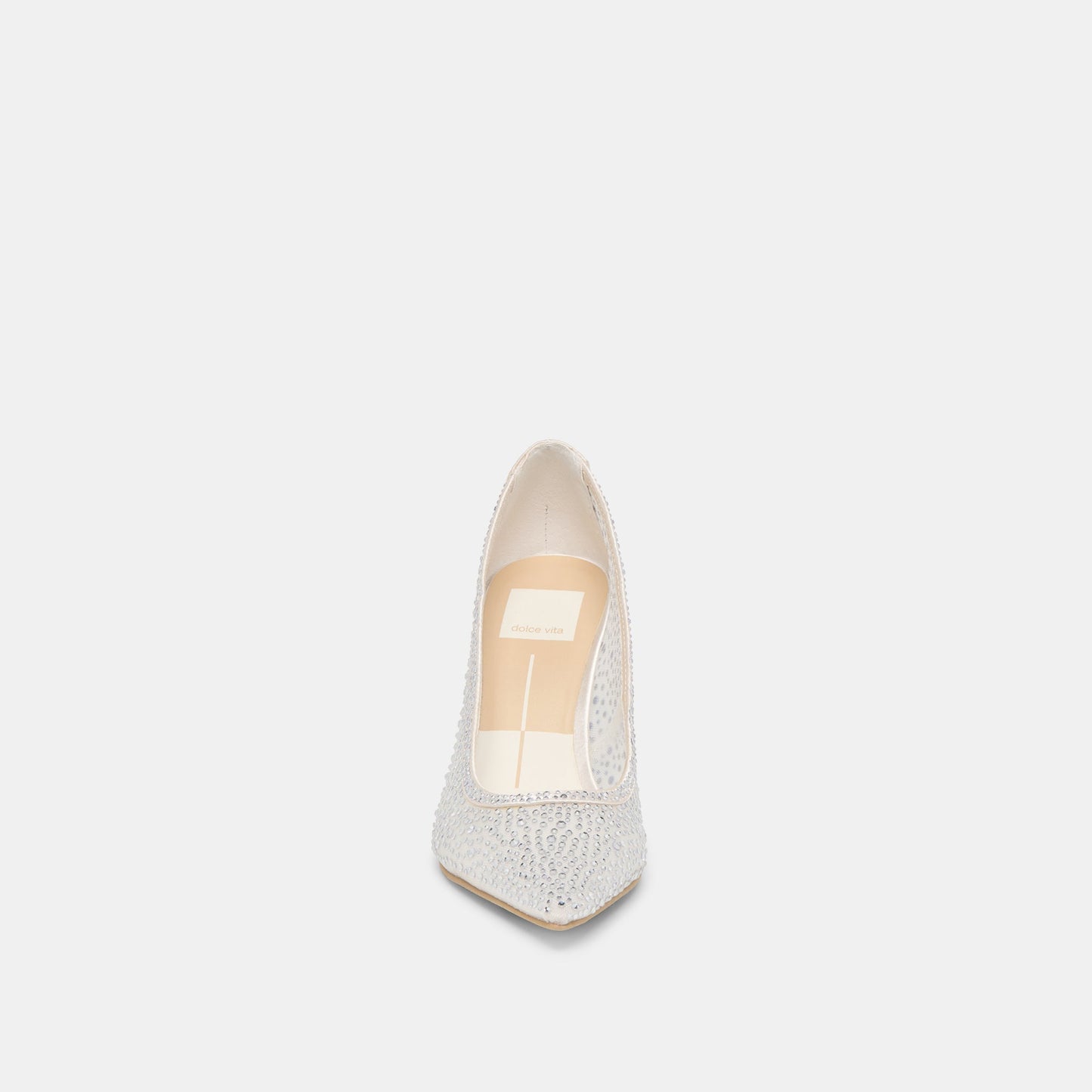 Kashe Crystal White Mesh Heels