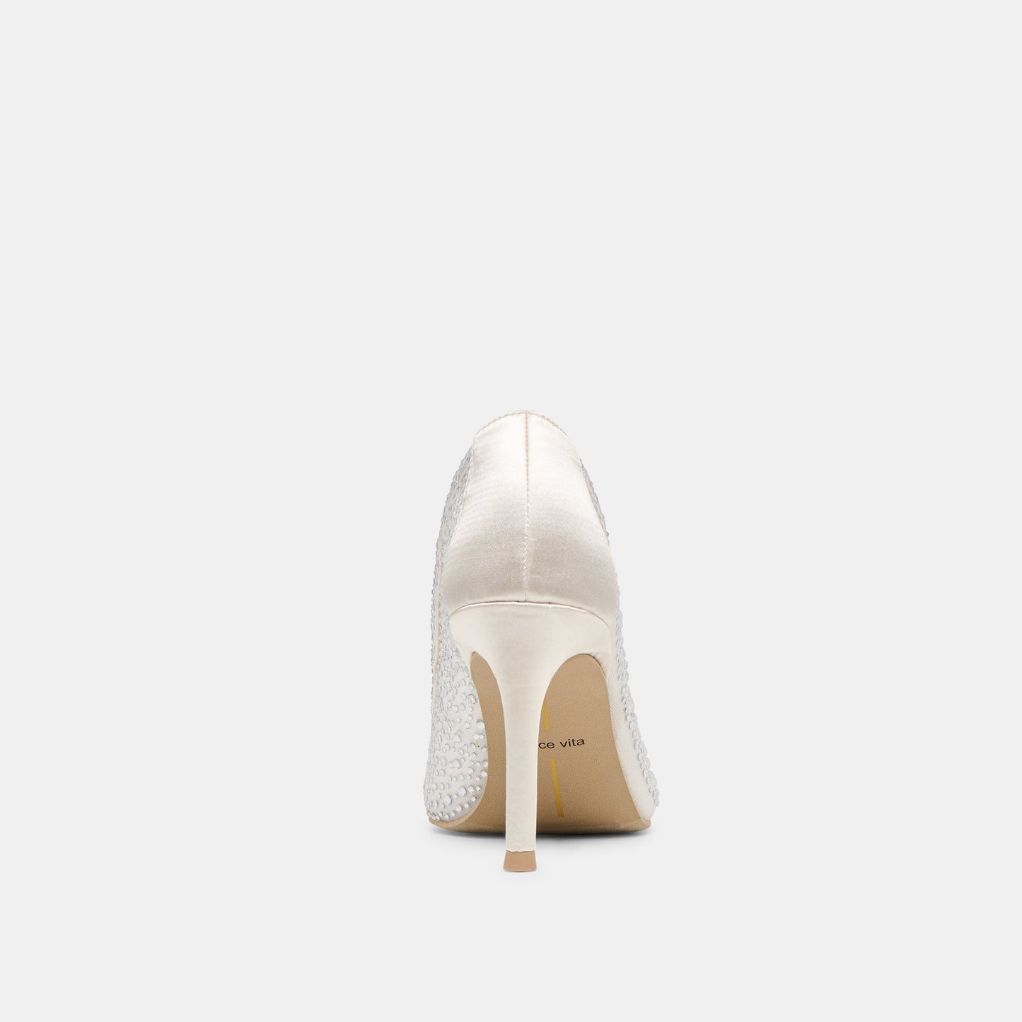 Kashe Crystal White Mesh Heels